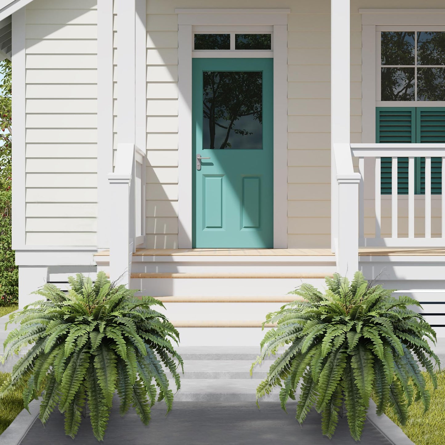 Galebeiren 50" Fake Ferns Artificial Plants Large, 98 Fronds Artificial Ferns for Outdoors and Indoors, Suitable for Planter Garden Porch Office Decor