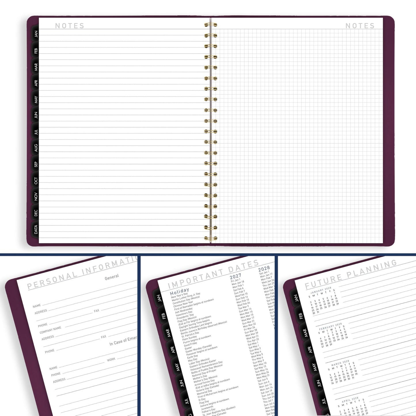 AT-A-GLANCE 2027 Appointment Book Planner, Weekly & Monthly, 8.25" x 11", Half-Hourly, Contemporary, Purple (70940X1427)