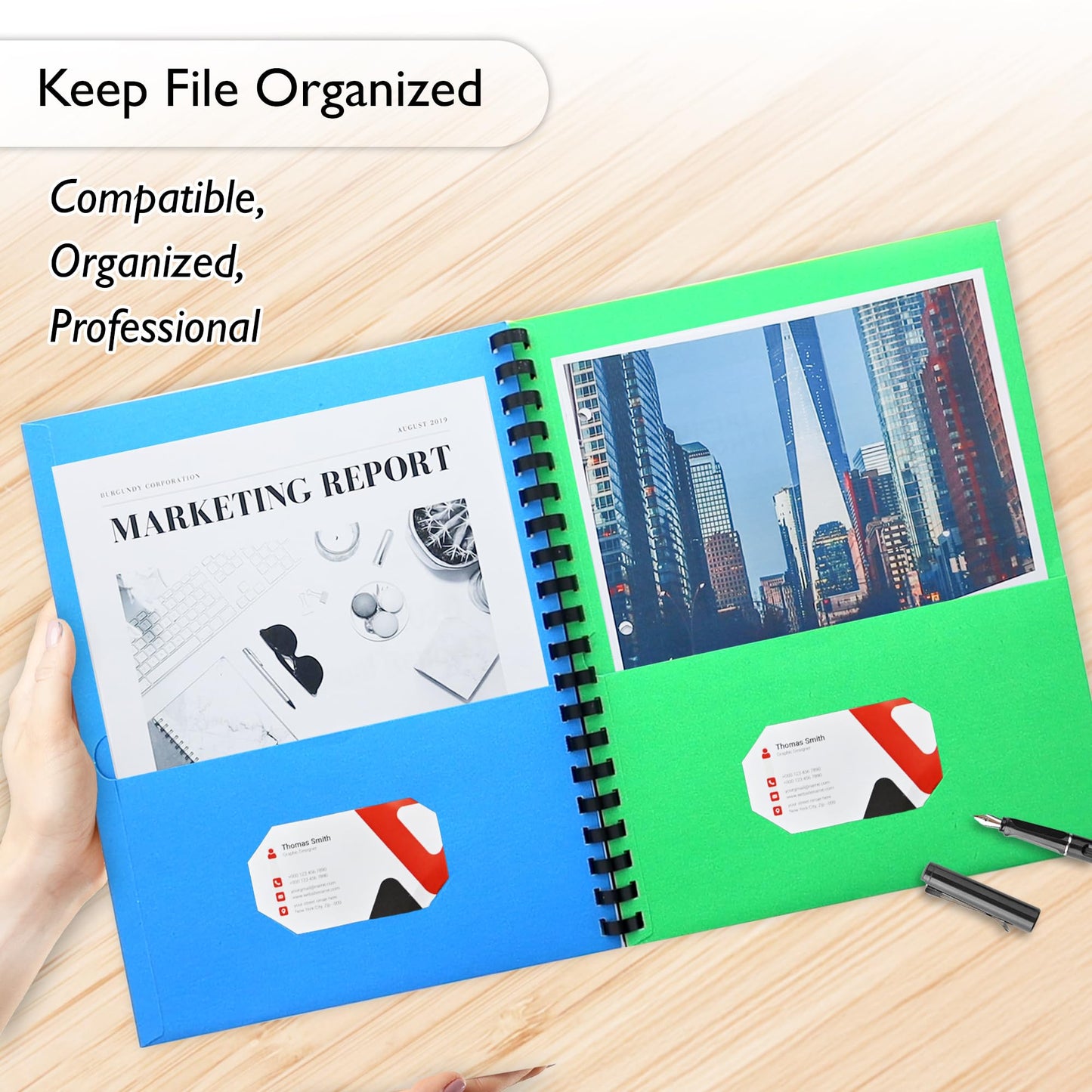 BAZIC Products Presentation Folder, 8 Pocket, Letter Size, Cs/12