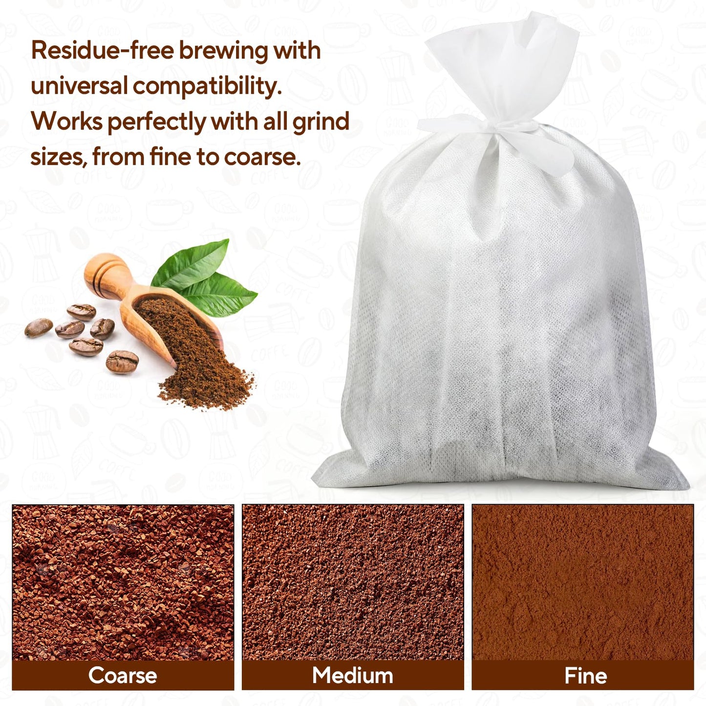 Hogurity 60PCS Commercial Cold Brew Coffee Bags with Drawstring, 20" X 20" Disposable Coffee Filters for 5 Gallon Buckets and Commercial Model Cold Brew Coffee Makers