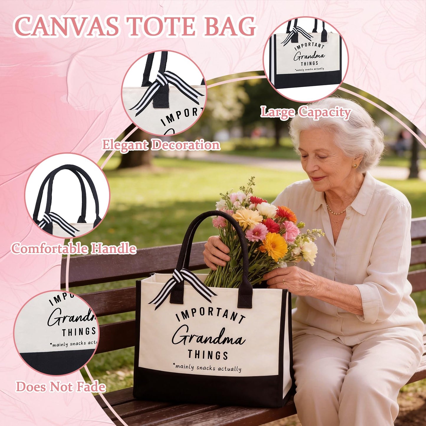 Mothers Day Birthday Gifts Basket for Grandma, New Grandma Gifts for Mothers Day, Grandmas Gift for Birthday, Grandmother Gift from Granddaughter Grandson Grandchildren Grandkids, Grandmas Presents