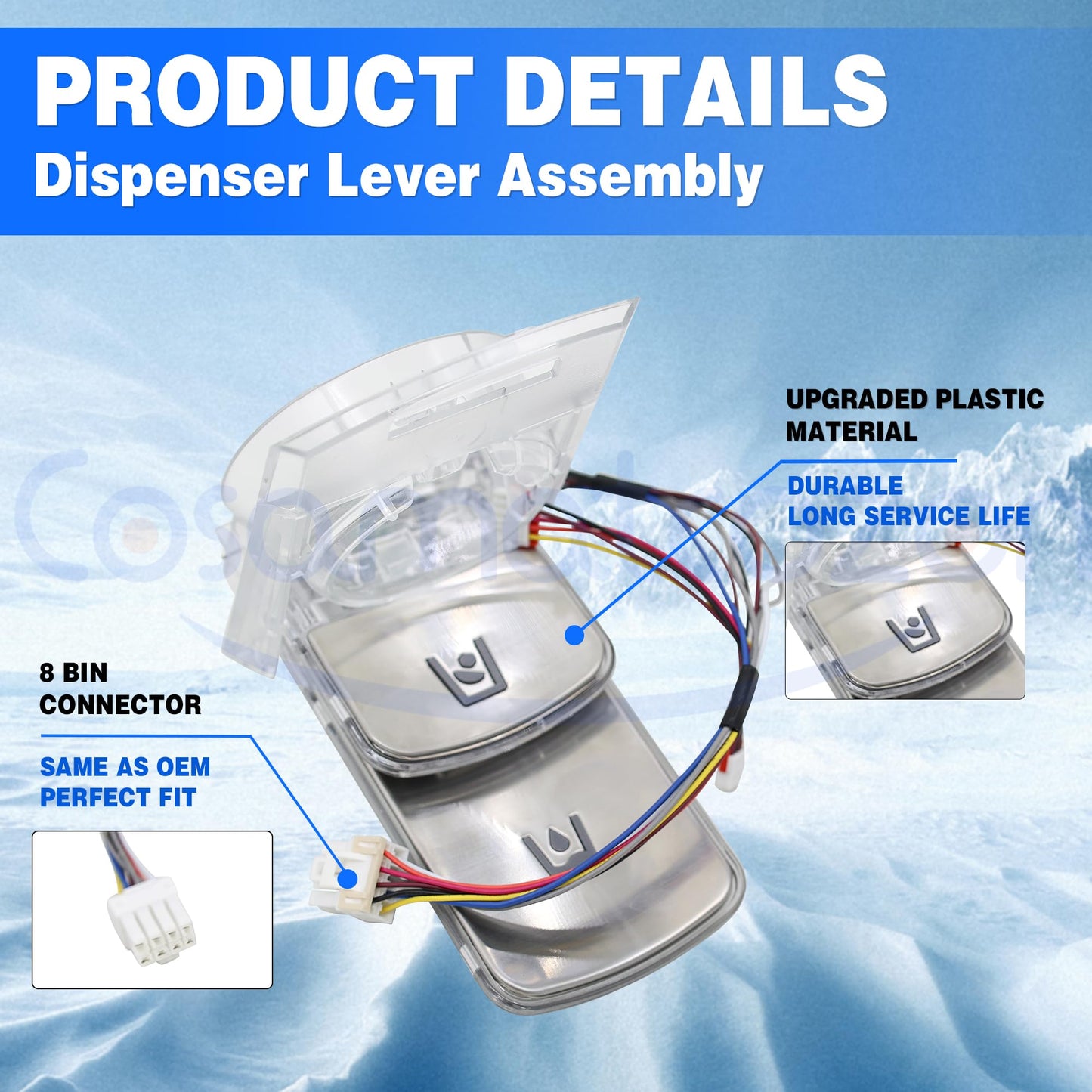 Cosamatcozon DA97-08519A Upgraded Refrigerator Dispenser Lever Assembly - Compatible with Some Samsung Refrigerators