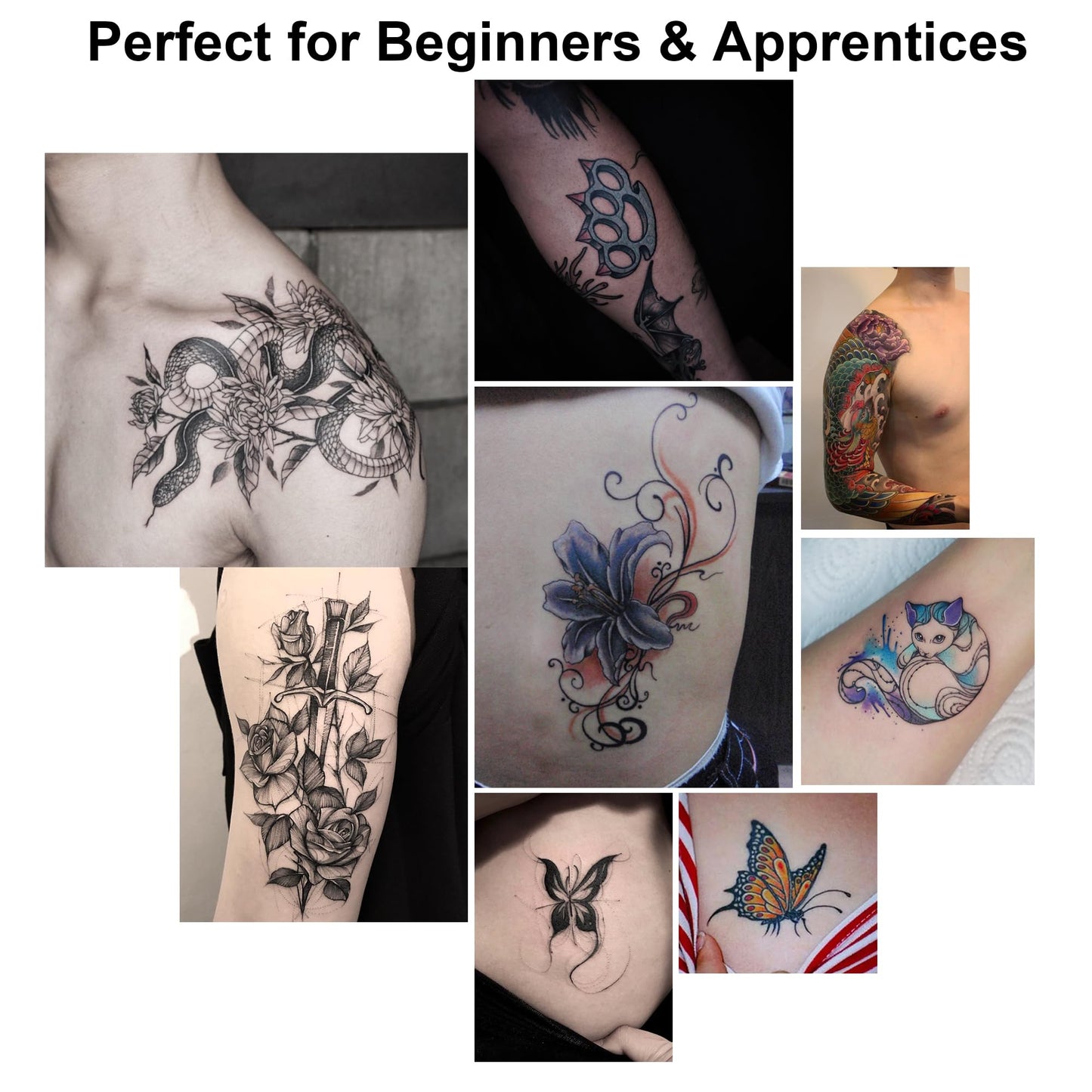 D5 Tattoo Practice Flipbook - 7 Sheets of 3MM Silicone Skin, Create Your Own Tattoo Training Journal, Portable & Reusable for DIY Tattoo Artists, Premium Material, Original Tattoo Practice Book
