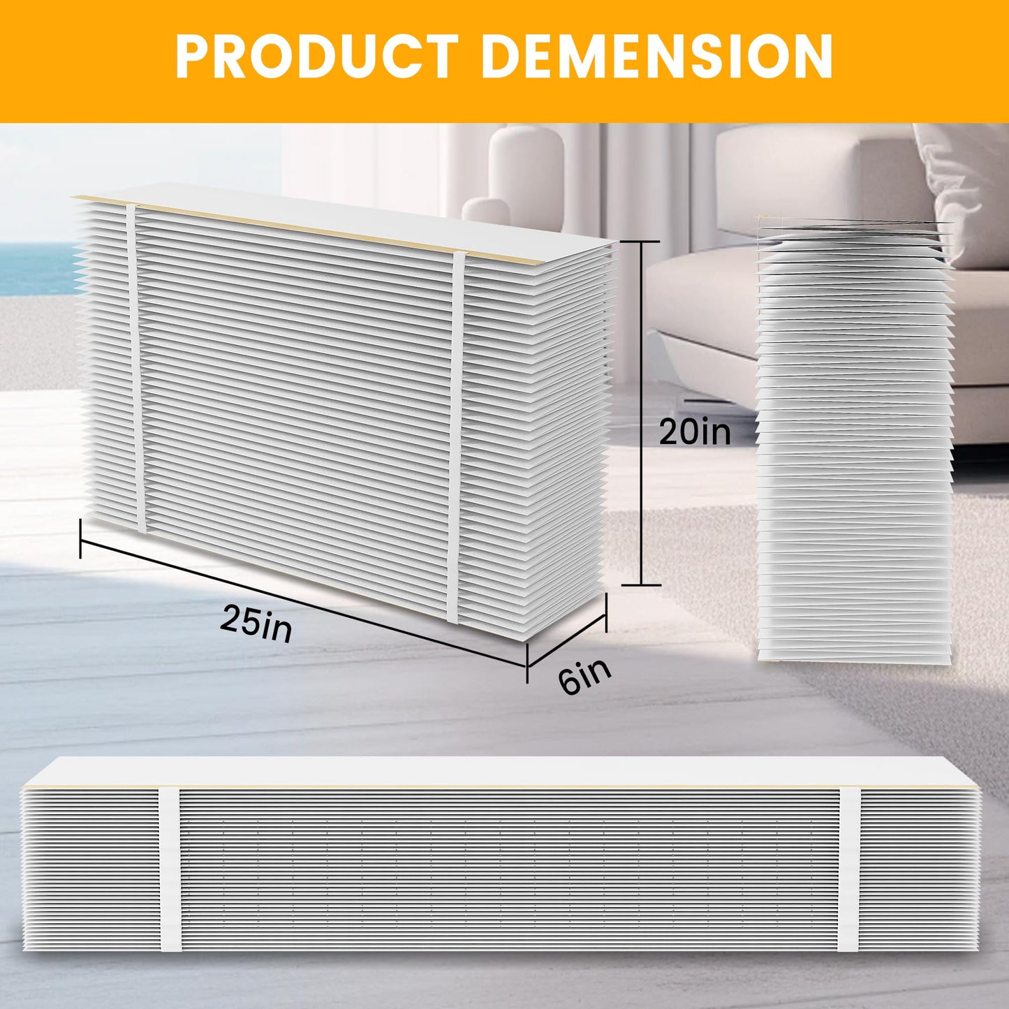 2 Pack 201 Replacement Filter MERV 10 Compatible with Aprilaire 2200, 2250, Space Gard 2200 Whole House Air Cleaner Purifiers and Lennox PMAC-20C,Lennox X0445.(Incloud 2 PCS Pleat Spacers）