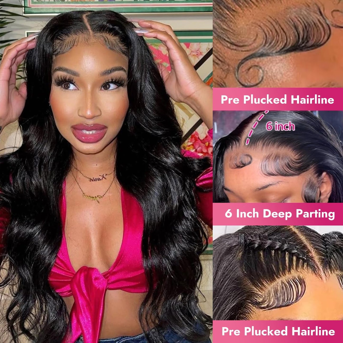 13x6 Lace Front Wigs Human Hair 200 Density Body Wave HD Lace Front Wigs Human Hair 13x6 HD Lace Frontal Glueless Wigs Human Hair Pre Plucked Brazilian Virgin Wig for Women (28 Inch)