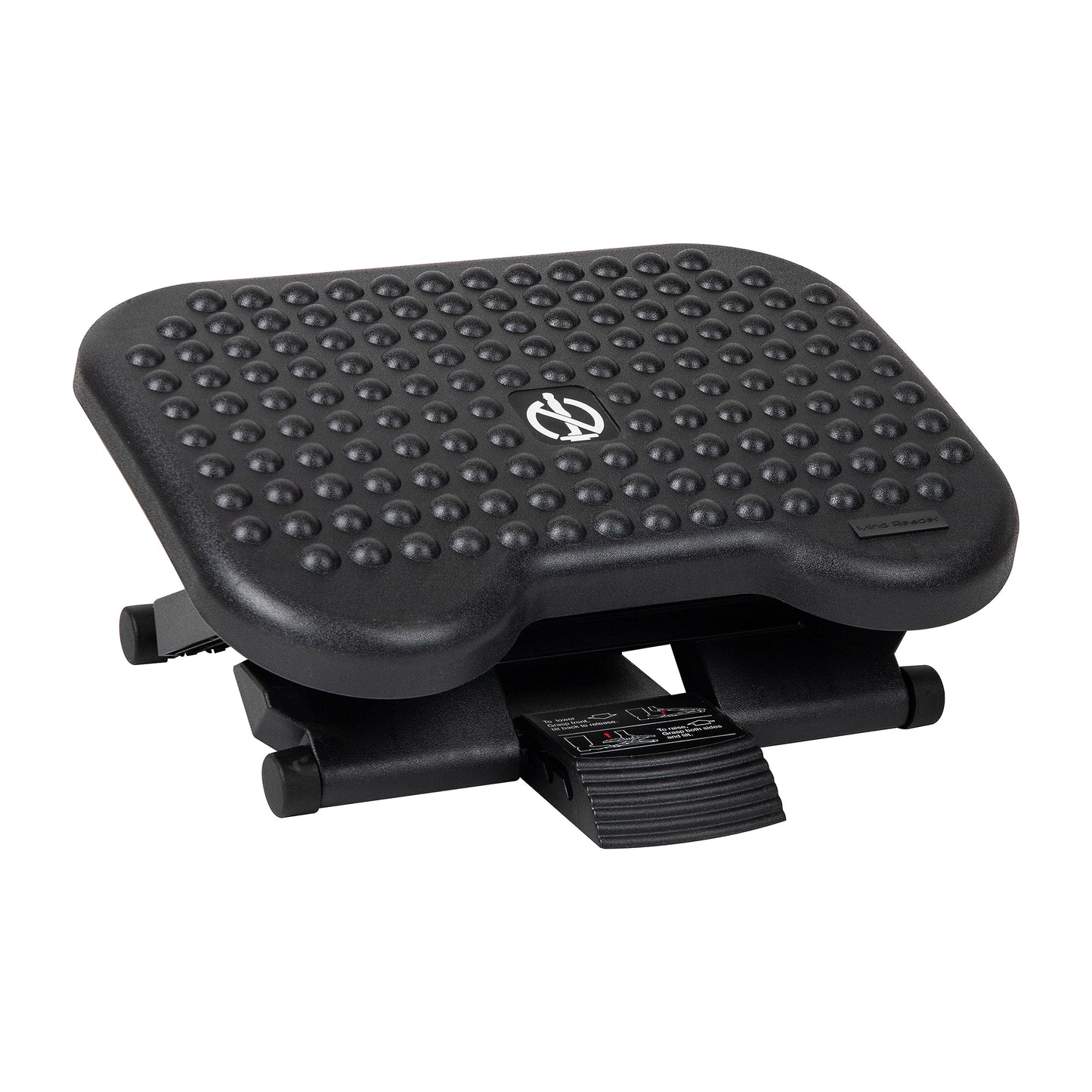 Mind Reader Foot Rest, Under Desk at Work, Ergonomic, Height Adjustable, Office, Plastic, 17" L x 13" W x 6.25" H, Set of 2, Black