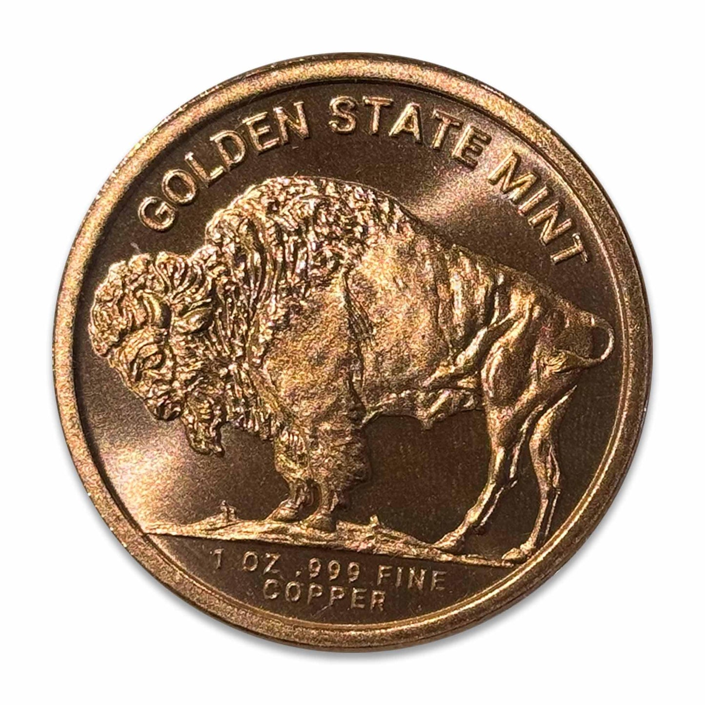 100 count 1 oz Copper Buffalo w/ 5 tubes for easy storage