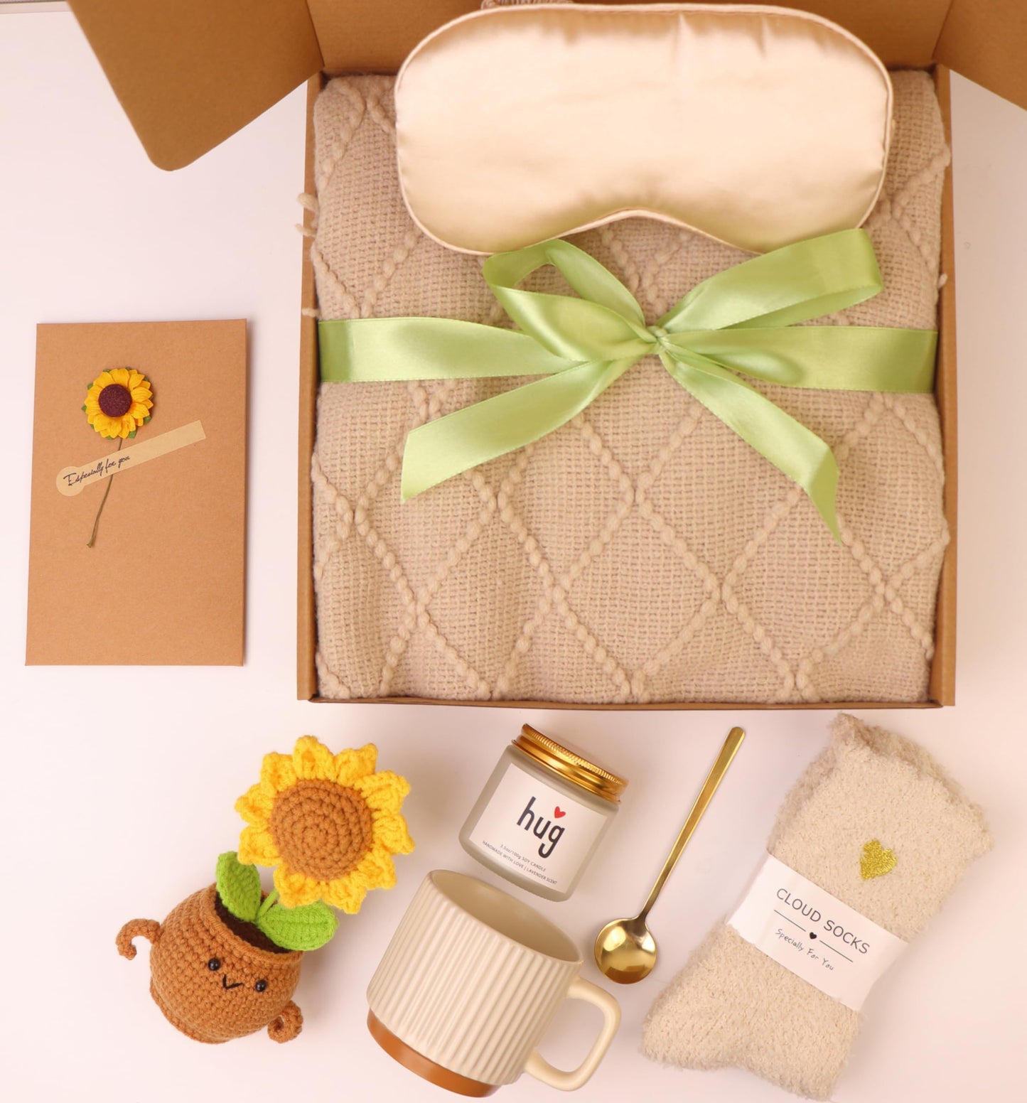 Women's Birthday Self-Care Gift Basket, Sunflower-Themed Sunshine Gift Sunshine Care Gift Set, Recovery Gift Basket ,Christmas Birthday Gift, Dedicated to Women, Mothers, Best Friends, Wives