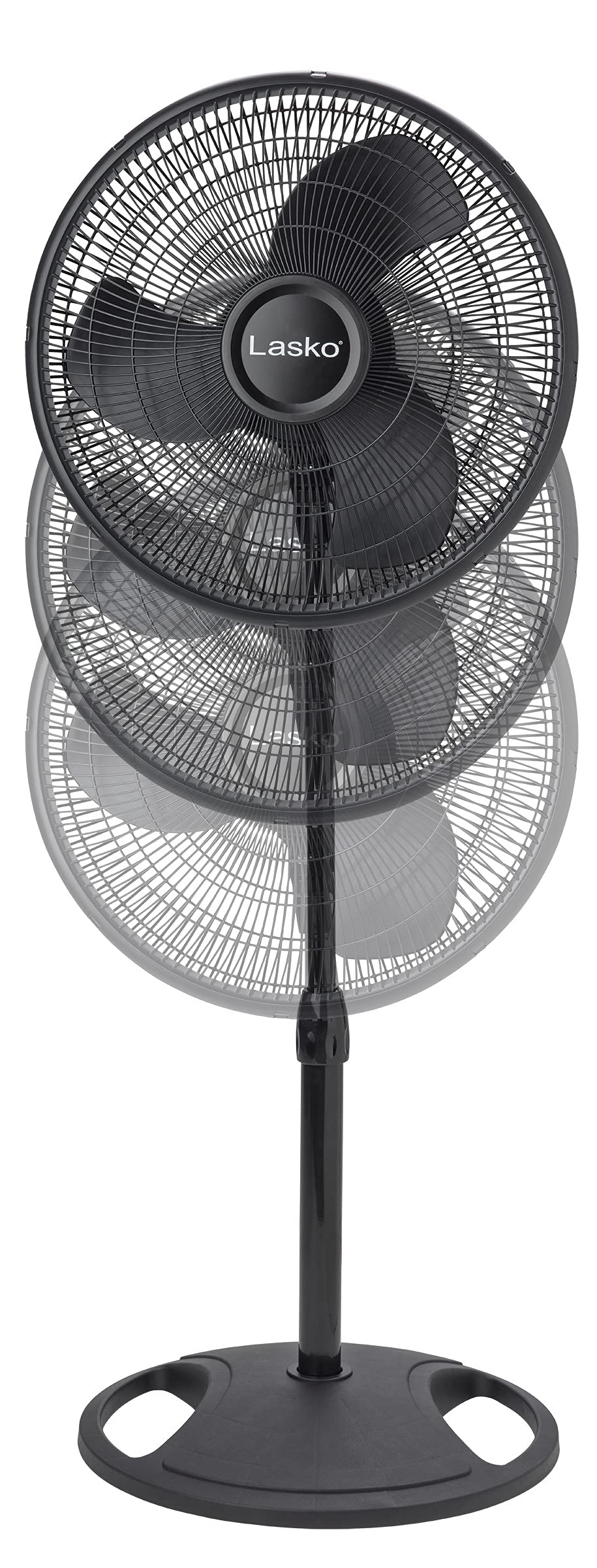 Lasko 2521 16 Inch 3-Speed Quiet Adjustable Tilting Wide-Area Oscillating Standing Pedestal Fan for Bedroom, Kitchen, Home, and Office, Black