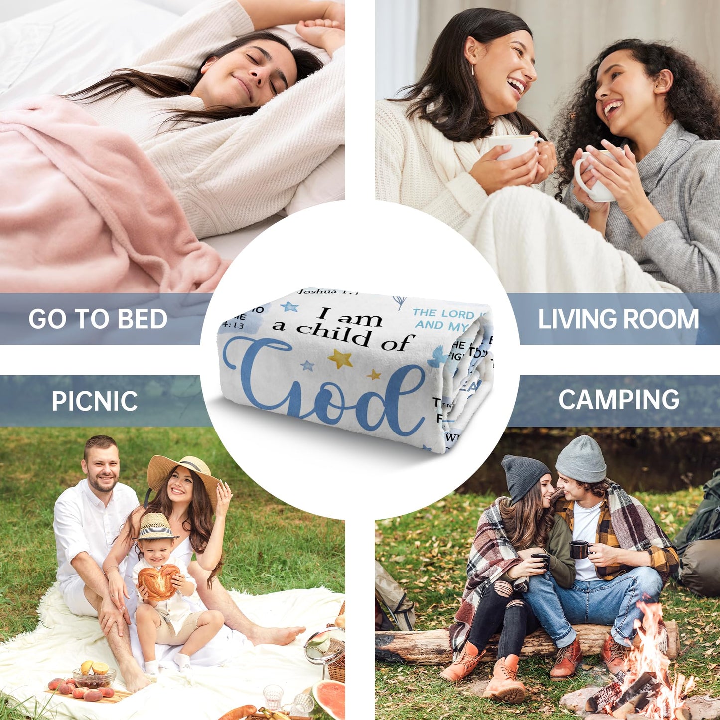 Encoink Baptism Gifts for Boys, I Am a Child of God Blanket, Christian Gifts for Men Birthday, Teen Boy Gifts Trendy Stuff, Inspirational Confirmation & First Communion Gifts for Boys (50 * 60)