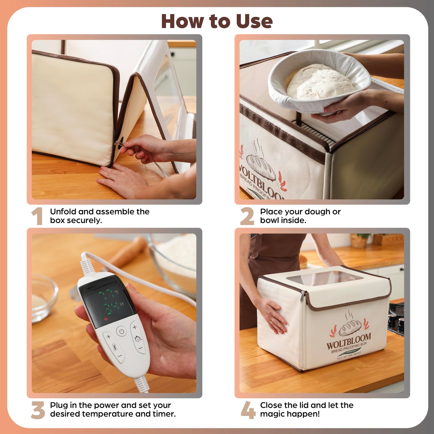 Bread Proofing Box Sour Dough Proofing Box for Sourdough Bread Proofer Warming Box Proofing Oven Yogurt Maker with - 9 Inch Proofer Basket, Lame, Scraper, Metal Rack - Temperature 68-131℉ 99 H Timer