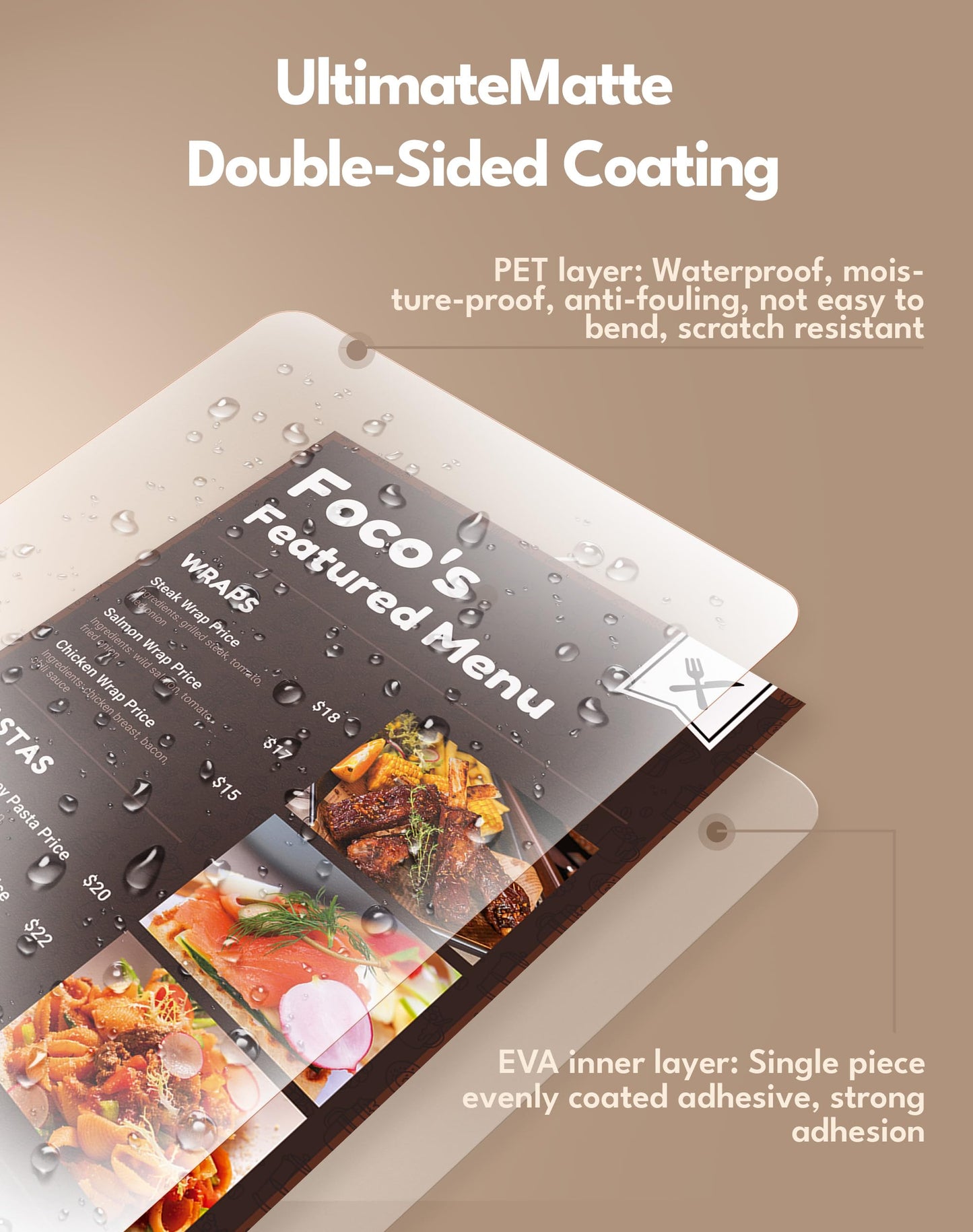 Uinkit 5mil Matte Laminating Pouches, 100Pack 11.5x17.5 Inches - Anti-Glare Premium Menu Protector, Industrial Grade for High-End Restaurants, Bars & Outdoor Use - Heavy Duty Laminator Required