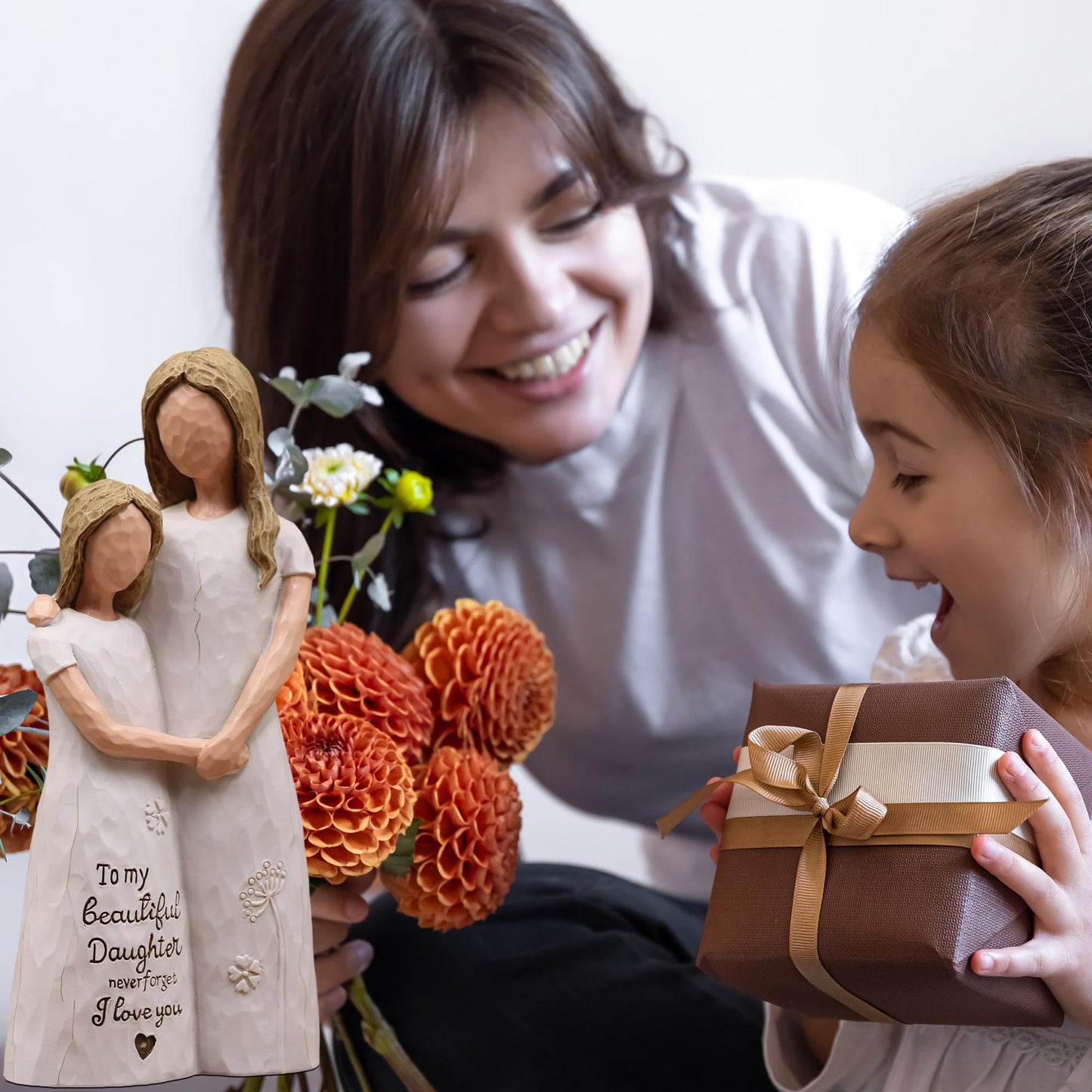 AcowSpt Daughter Gifts from Mom, Daughter Birthday Gifts, Sculpted Hand-Painted Figurine