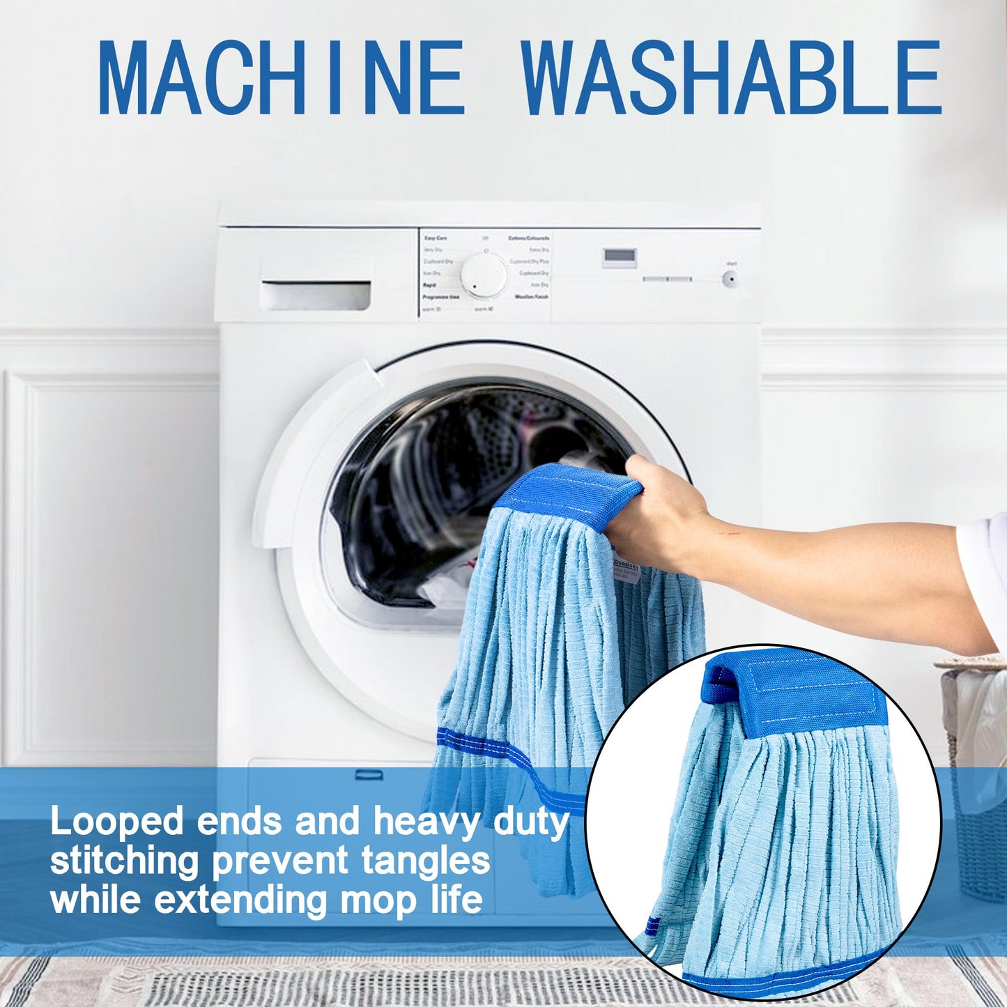 10 Pack - Large Microfiber Tube Mop 400GSM - Heavy Duty Industrial Wet Mop Head Refill,Commercial, Thick Fiber, Replacement Heads, Extra Absorbent