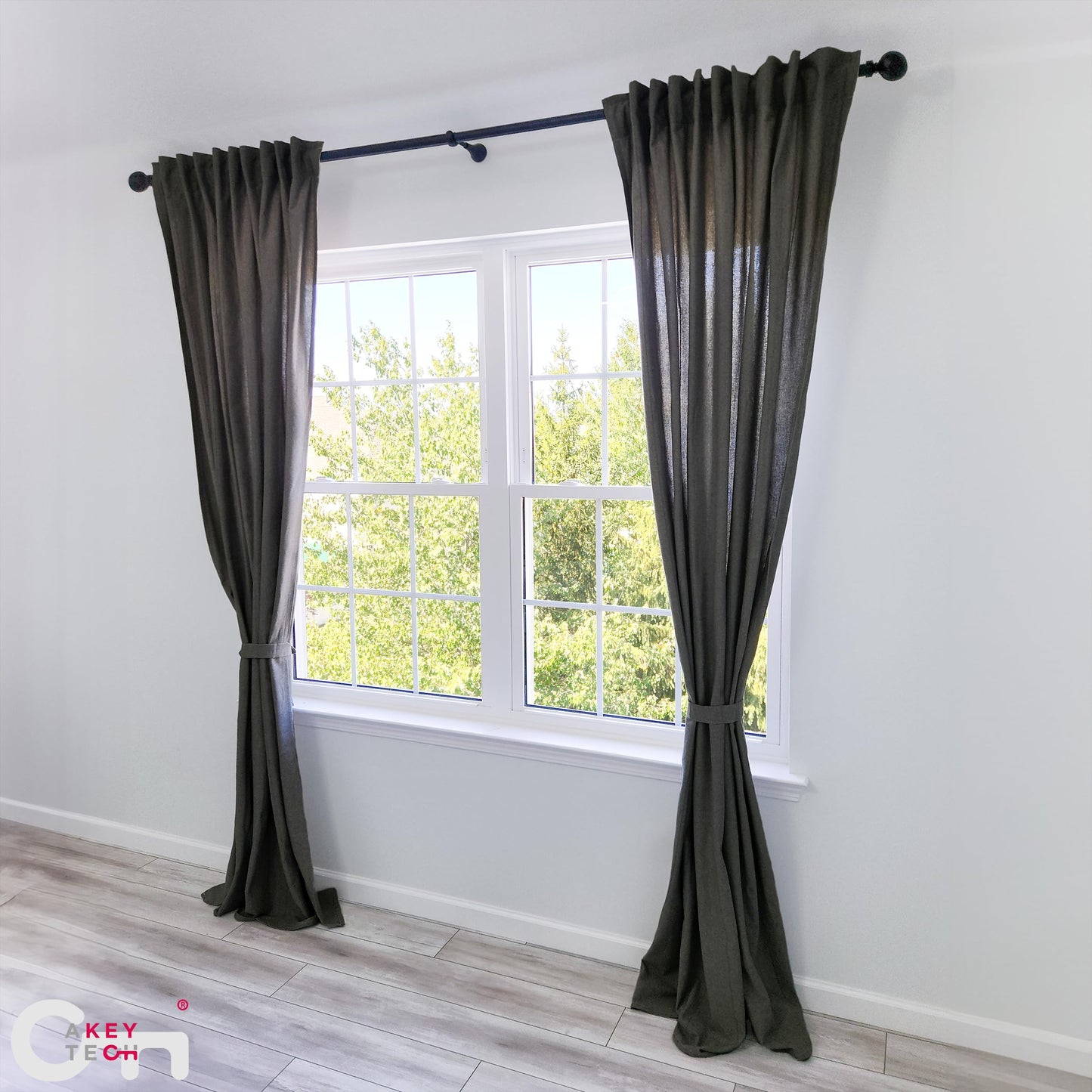 Heavy Duty Curtain Rod Brackets for Wall, 6 inch Curtain Rod Brackets, Extra Long Holder for Heavy Curtains, for 3/4 to 1 inch Rods, 4 pcs Extended Wall Mount Holders, Set of Four, Black