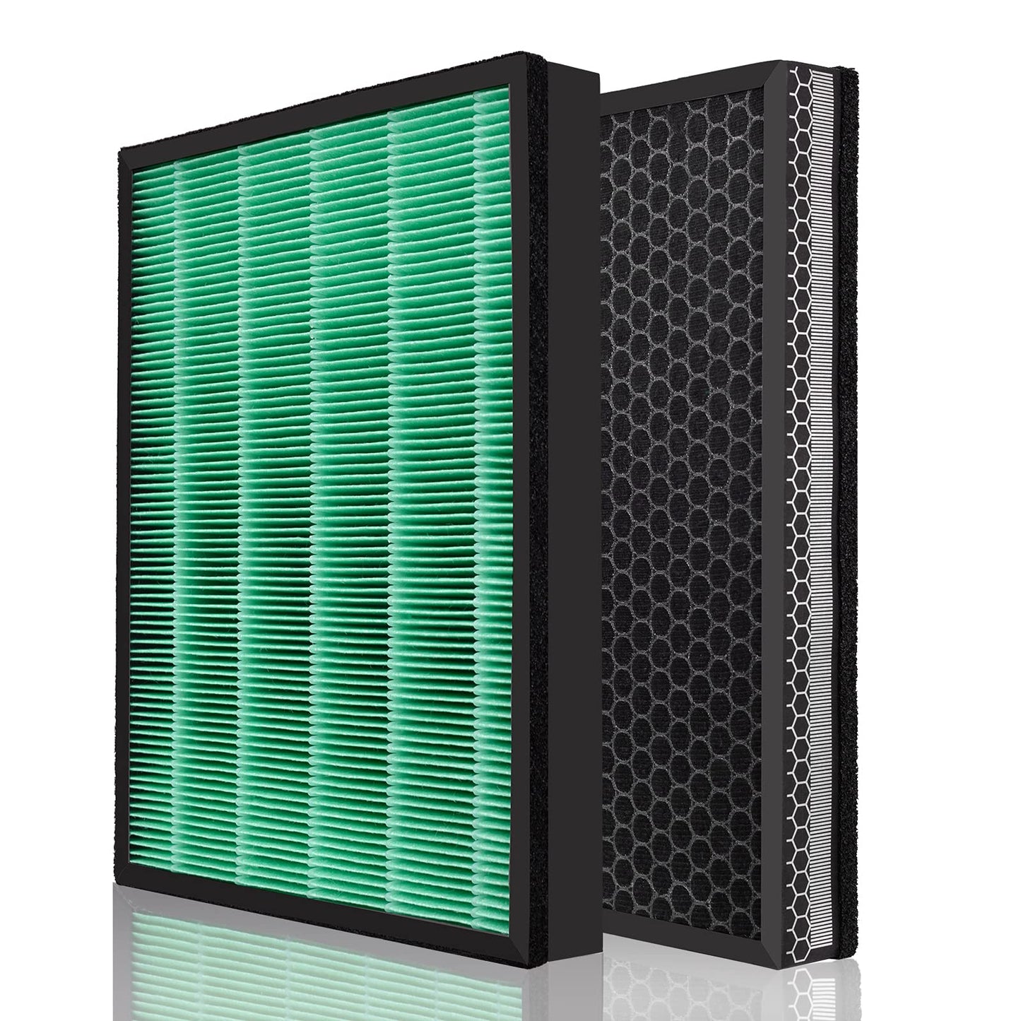 Laukowind for Coway Airmega 400 400s Max2 True Filter Replacement Set Compatible with Smart Technology App-Enabled Alexa Green and Active Carbon AP-2015-FP Part to 3111737 Filters (2 Pack)