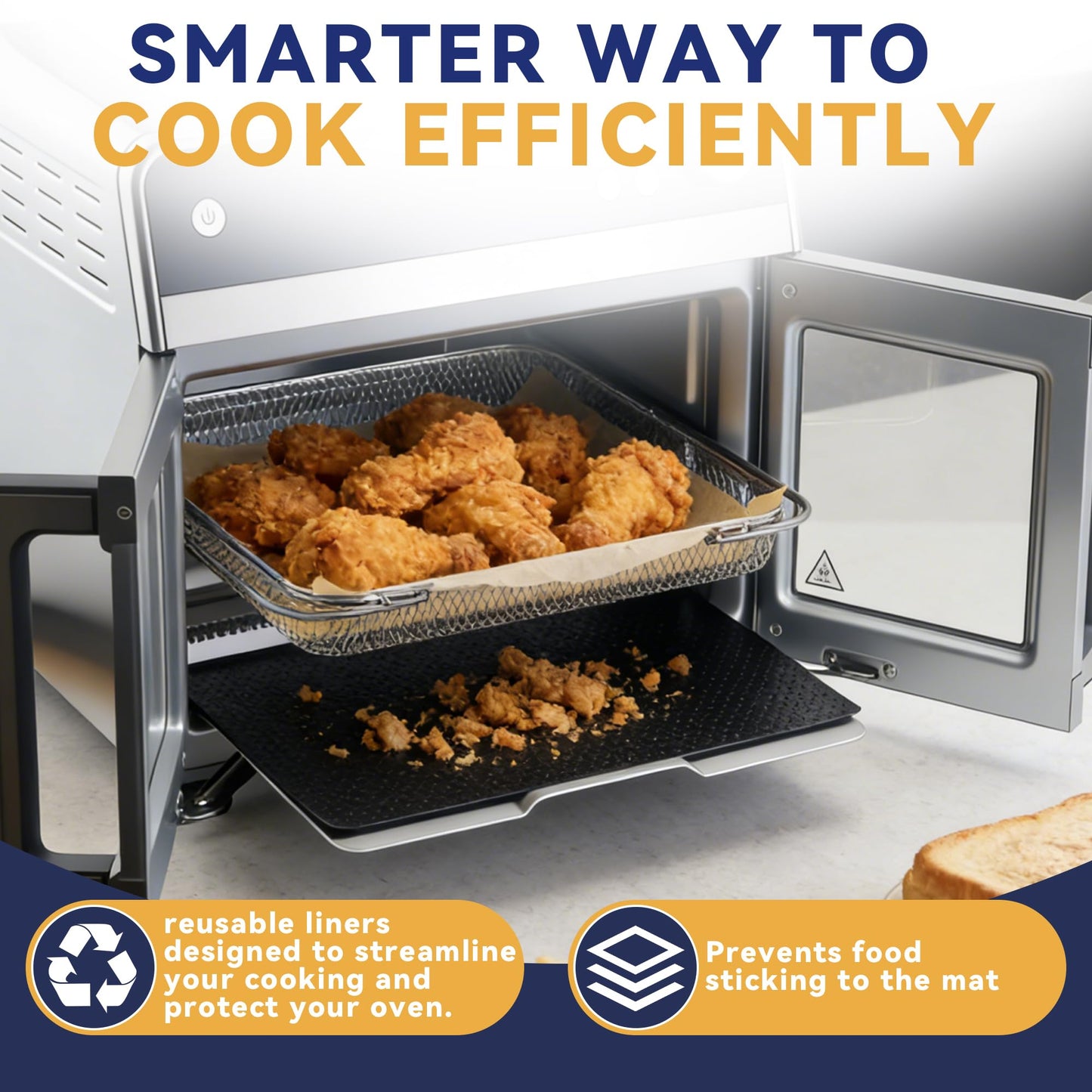 Air Fryer Accessories Compatible with Ninja French Door Premier Air Fryer, Air Fryer Basket with 4PCS Oven Liners, 100 PCS Parchment Papers for Ninja Air Fryer Convection Oven FO101
