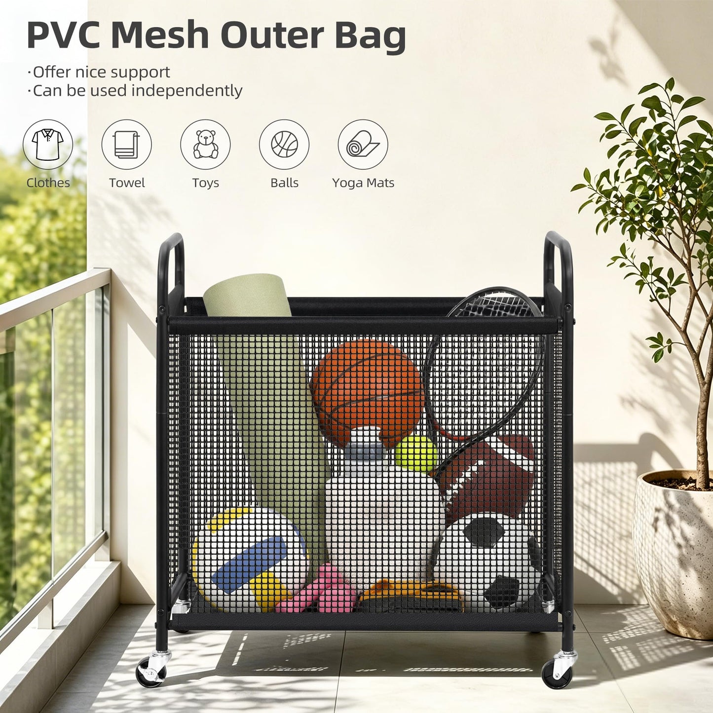 STORAGE MANIAC Rolling Laundry Hamper with Wheels 3-Section Laundry Sorter Rolling Laundrys Basket on Wheels with Removable Bag Clothes Hamper Laundrys Organizer Cart Bathroom Bedroom 120L Beige