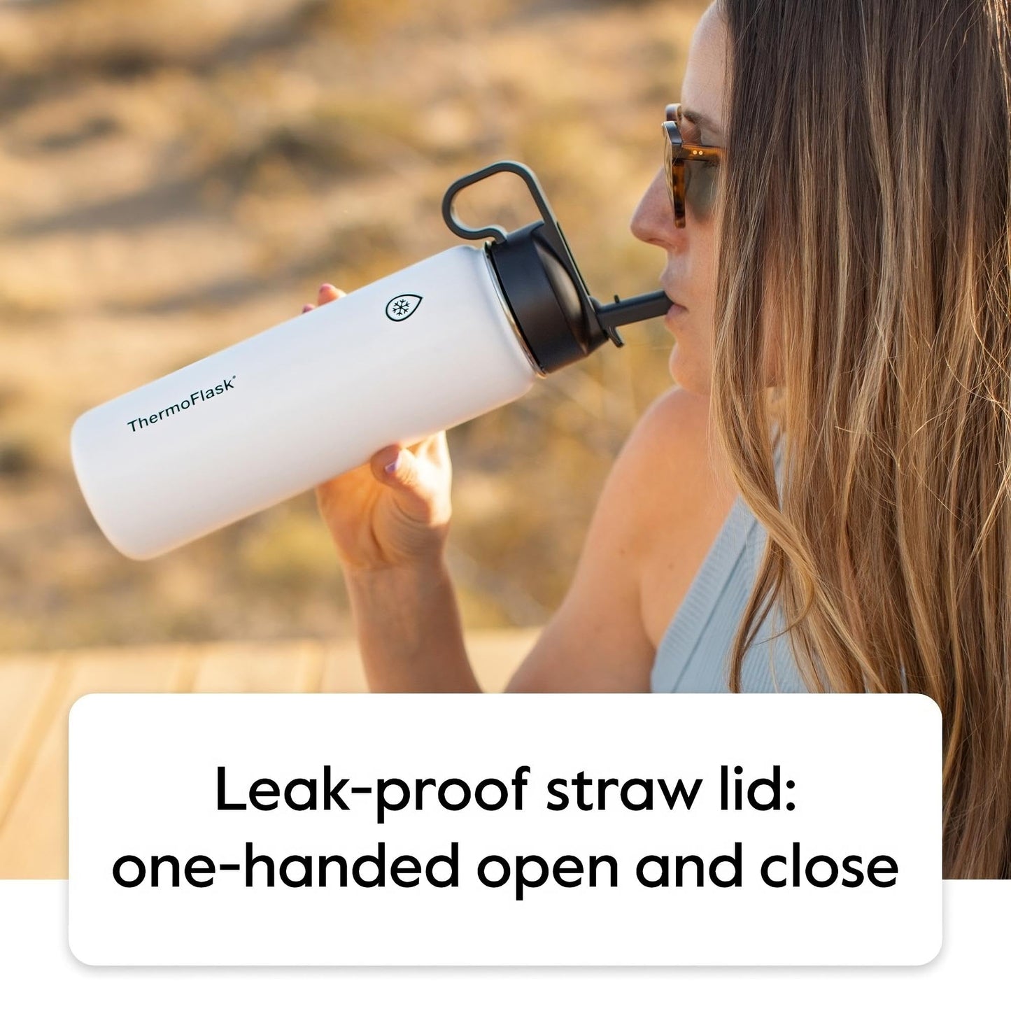 ThermoFlask 40 oz Double Wall Vacuum Insulated Stainless Steel Water Bottle - Reusable with Leakproof Chug & Straw Lids - Keeps Drinks Cold 24 hr/Hot 12 hr - Easy Maintenance - Gym/On-the-Go, Cobalt