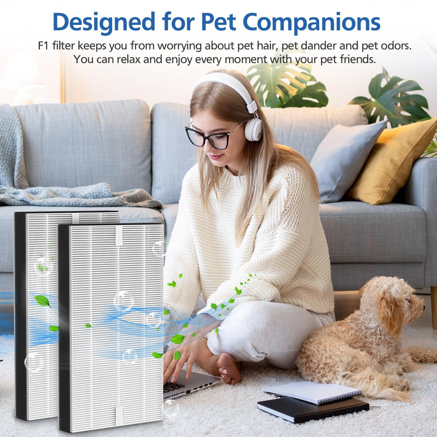 4 Pack F1 Replacement Filters, Compatible with 3M Filtrete Air Purifier Models FAP-C01-F1,FAP-T02-F1, FAP-C01BA-G1, FAP-T02WA-G1, FAP-ST02W and FAP-ST02N – NOT for F2 or A2 Models