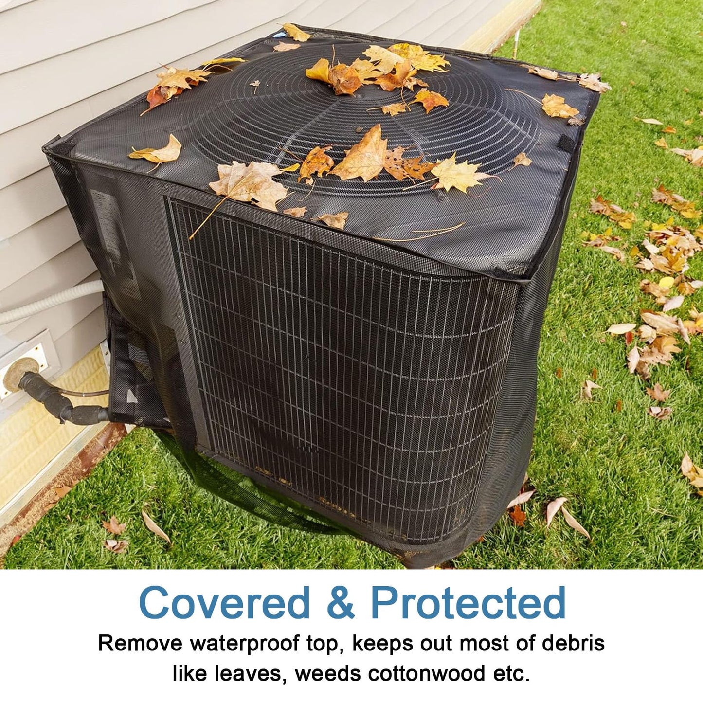 Air Conditioner Covers for Outside with 600D Detachable Breathable Waterproof Top, Winter AC Unit Covers Outdoor Against Cottonwood, Leaves, Snow (36"L x 36"W x 40"H)