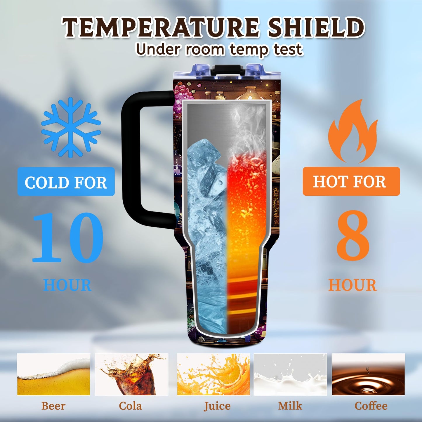 TNASURHUS Book Lovers Gifts 40oz Tumbler with Handle and Straw, Book Tumbler for Friend, Bookish Gifts for Women Readers Librarian, Book Accessories Stainless Steel Travel Mug 1 Pcs