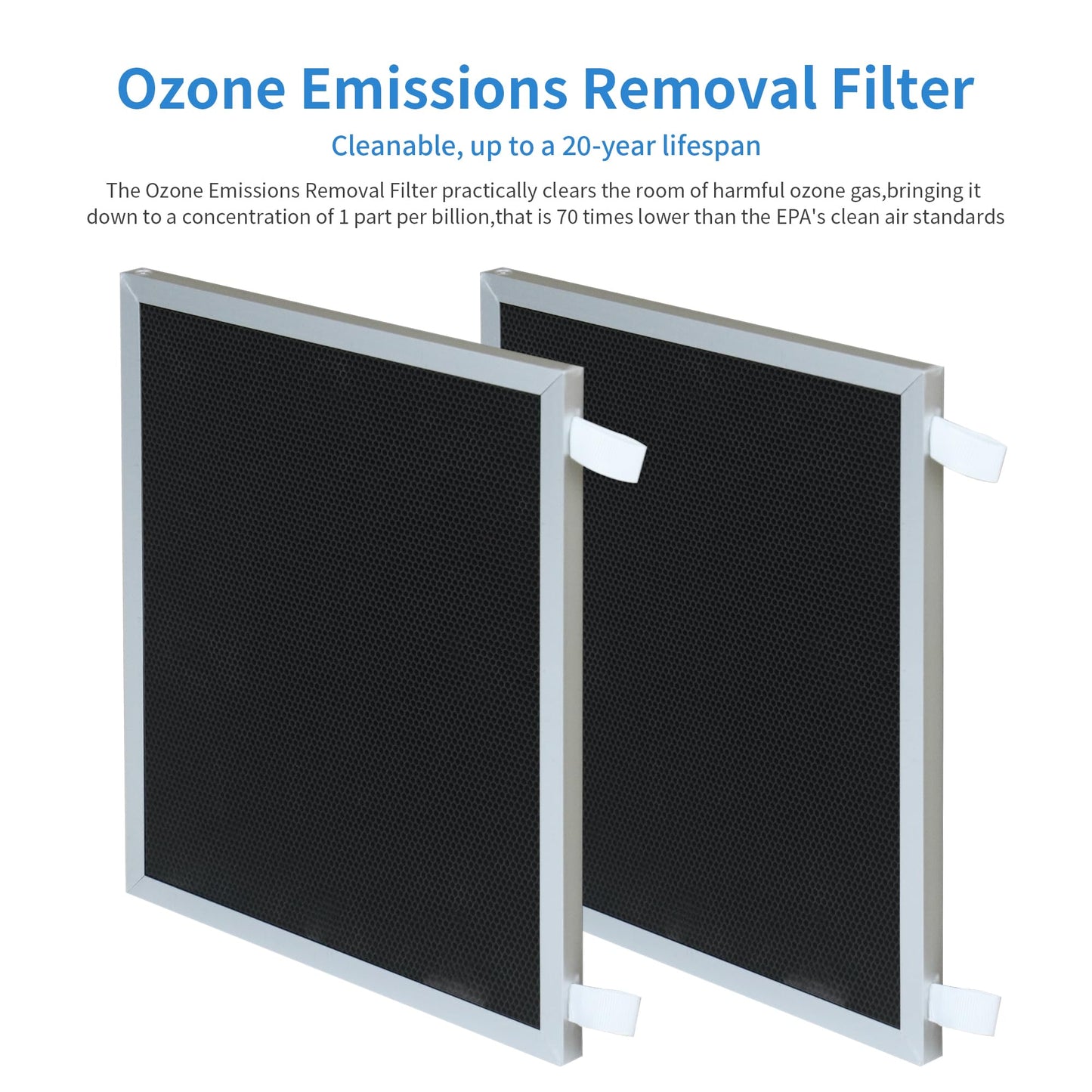 FCFMY Replacement Filters Compatible with Nuwave Oxypure Zero Smart Air Cleaner Purifier Model 47351, 47251, 47261, 2 Stainless Steel Pre-filters and 2 Activated Carbon Coated Filters