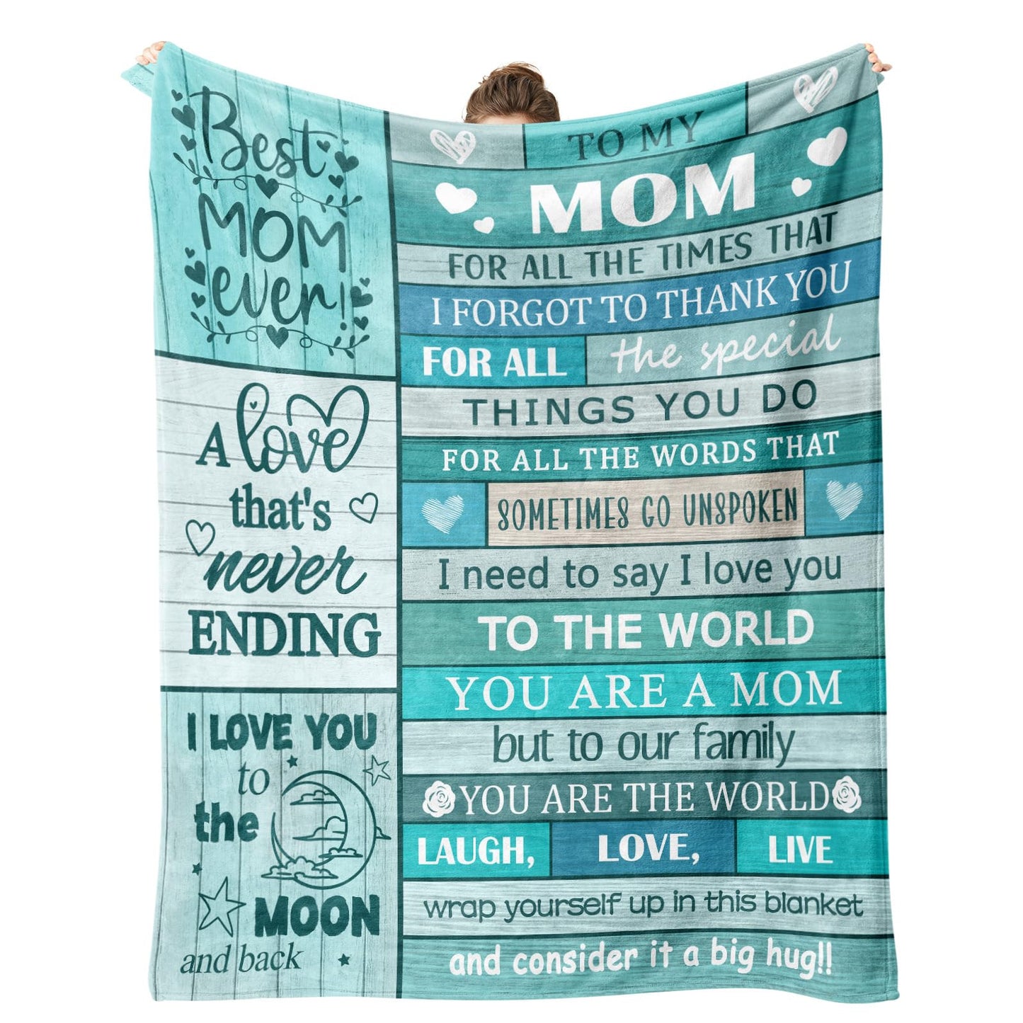 Psspotgj Gifts for Mom Birthday, Mothers Day Mom Blanket, Mom Gifts from Daughters Son, Mother Mommy 80"x60" Throw Blanket for Valentines, Christmas, Thanksgiving