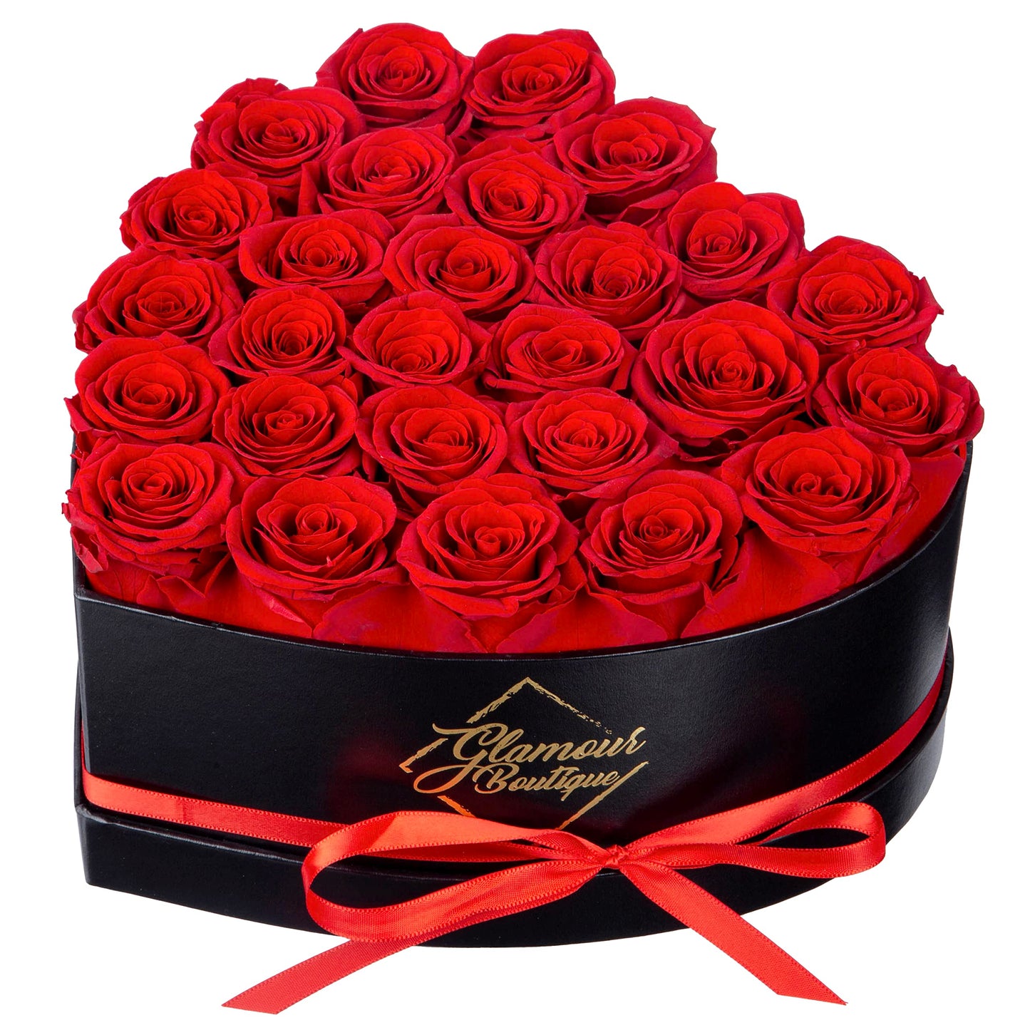 GLAMOUR BOUTIQUE 27 Flower Forever Heart Shape Box, Mothers Day Gift For Mom, Eternal Preserved Roses Gift for Her, Flowers bouquet, For Birthday, Anniversary, Girlfriend - Red