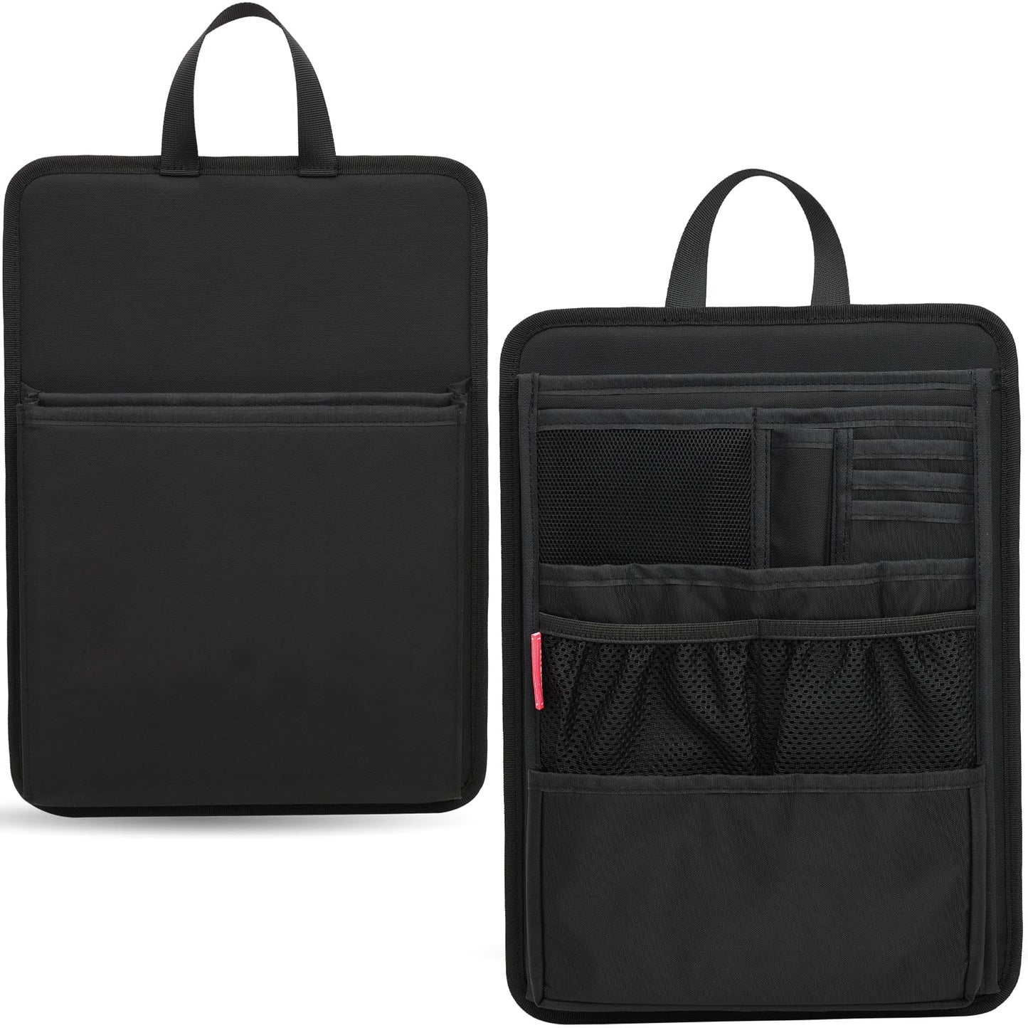 DELTAMANN Slim Rugged Backpack Organizer Insert for Business Casual Men Women -13 Pockets,Padded Nylon,Max 14'' laptop - Black