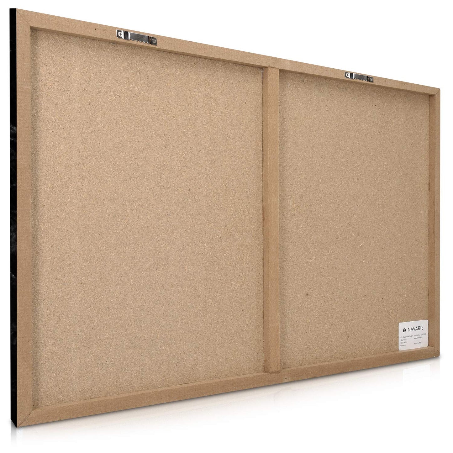 Navaris Magnetic Dry Erase Board - 16 x 24 inches Decorative White Board for Wall with Design, Includes 5 Magnets and Marker - Black Marble
