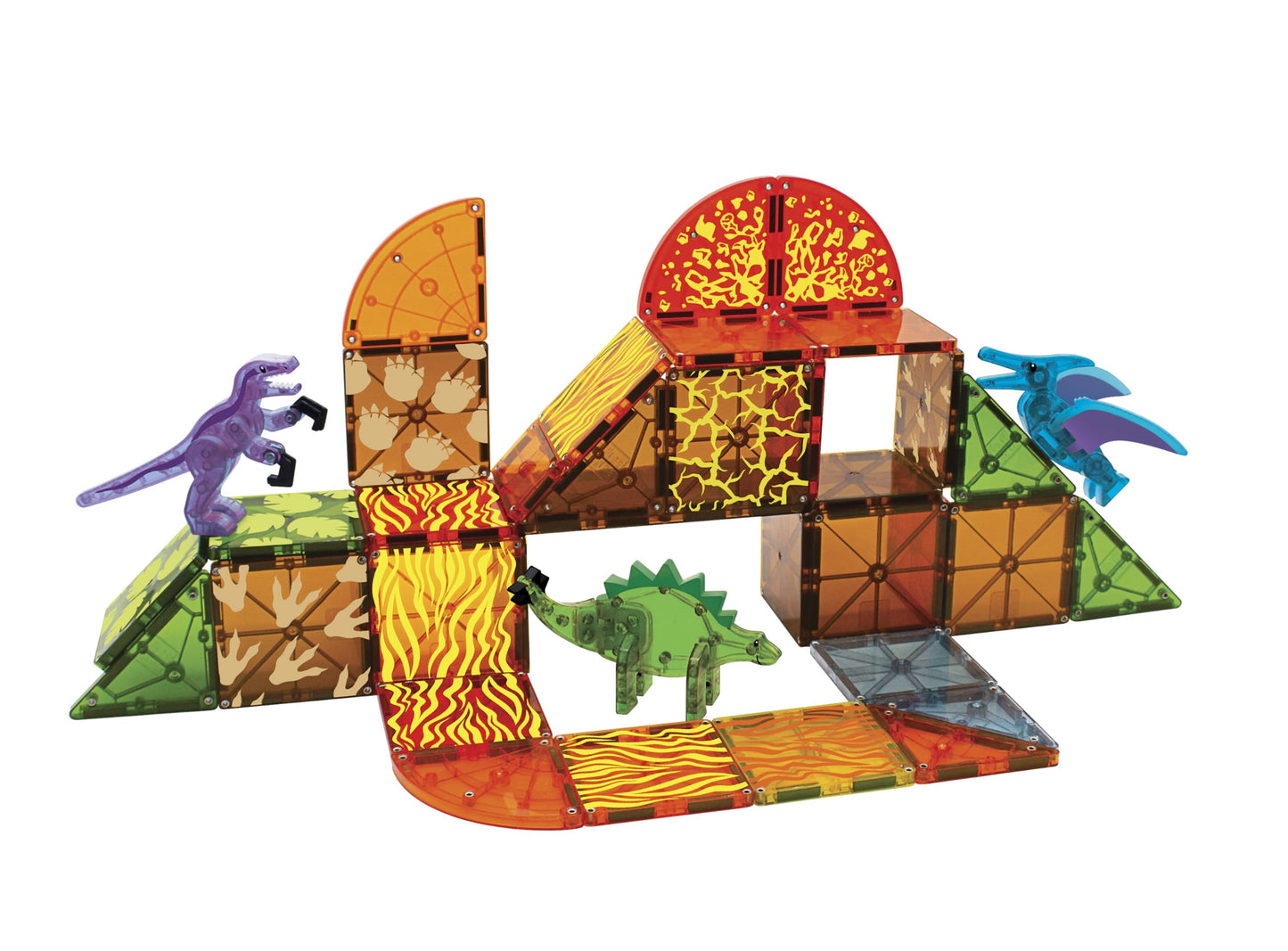 MAGNA-TILES Dino World 40-Piece Magnetic Construction Set, The ORIGINAL Magnetic Building Brand