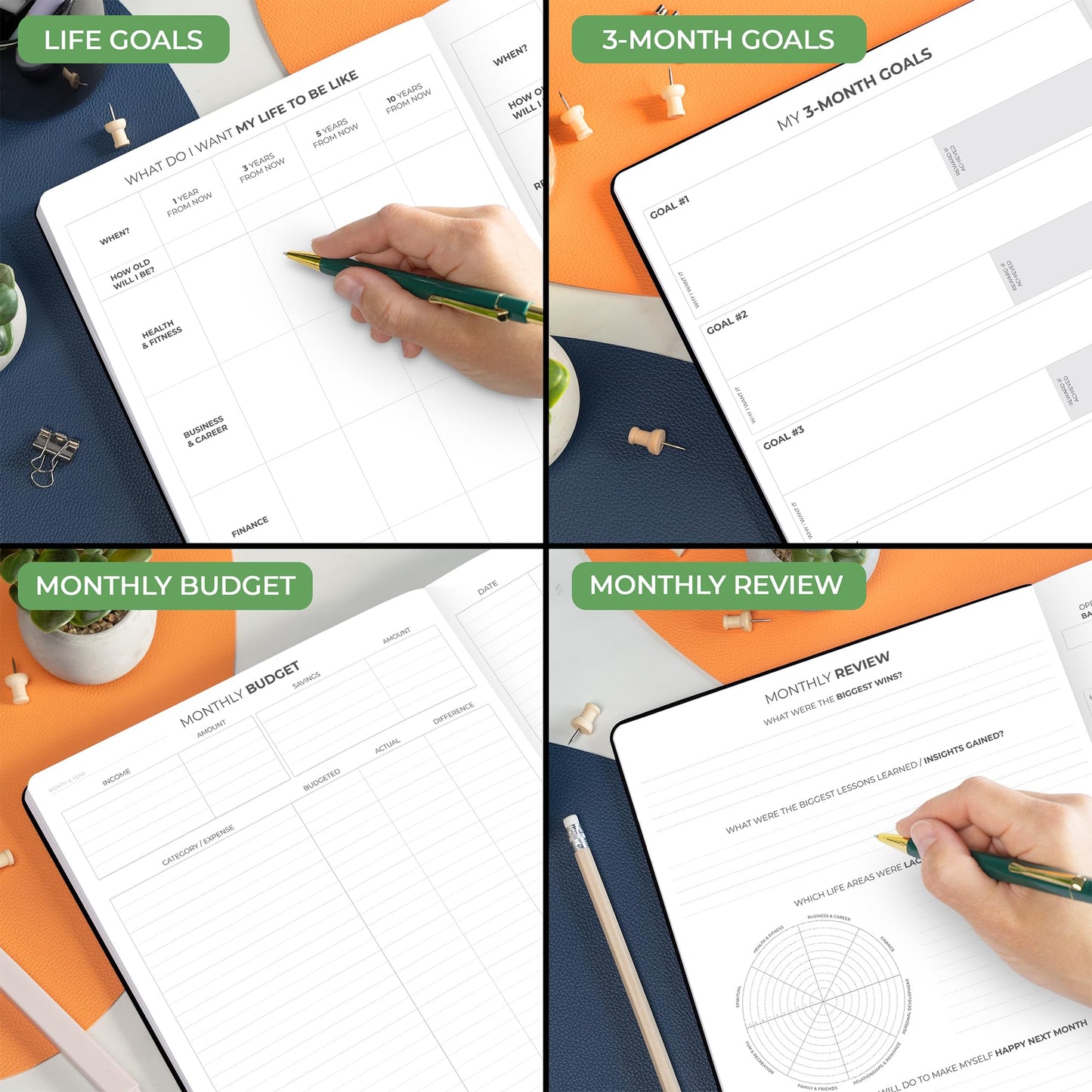 Clever Fox Hourly Planner PRO Premium – Undated Schedule Planner with Daily Time Slots – Personal Organizer Notebook for Time Management – Weekly & Monthly Life Journal, A4 Size (Black)