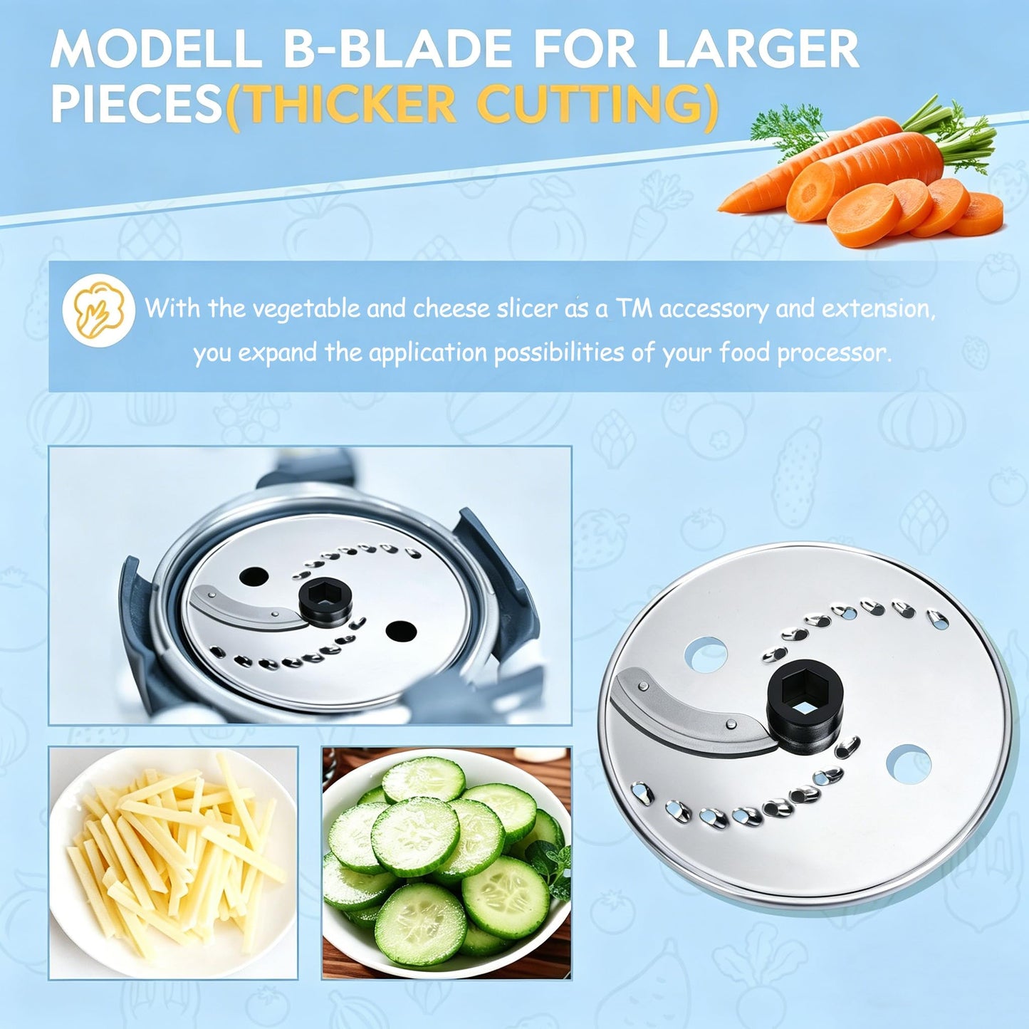 GEERYZHE Vegetable Cutter Attachment Food Processor for TM5 TM6 TM31 with Stainless Steel Blades and Removable Parts Effortless Slicing Peeler Slicer Attachments Home Kitchen Accessories
