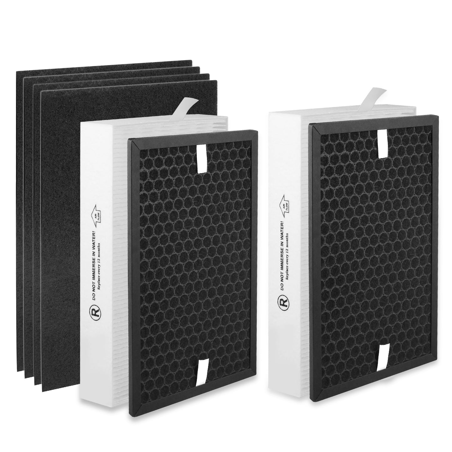 Breshair HPA5100B True HEPA Replacement Filter Compatible with Air Purifiers HPA5100 HPA5150 HPA3100, 2 R HEPA, 2 S Carbon and 4 A Pre-Filters, Part # HRF-R1 HRFSC1 HRF-ARVP100 HRF-A100