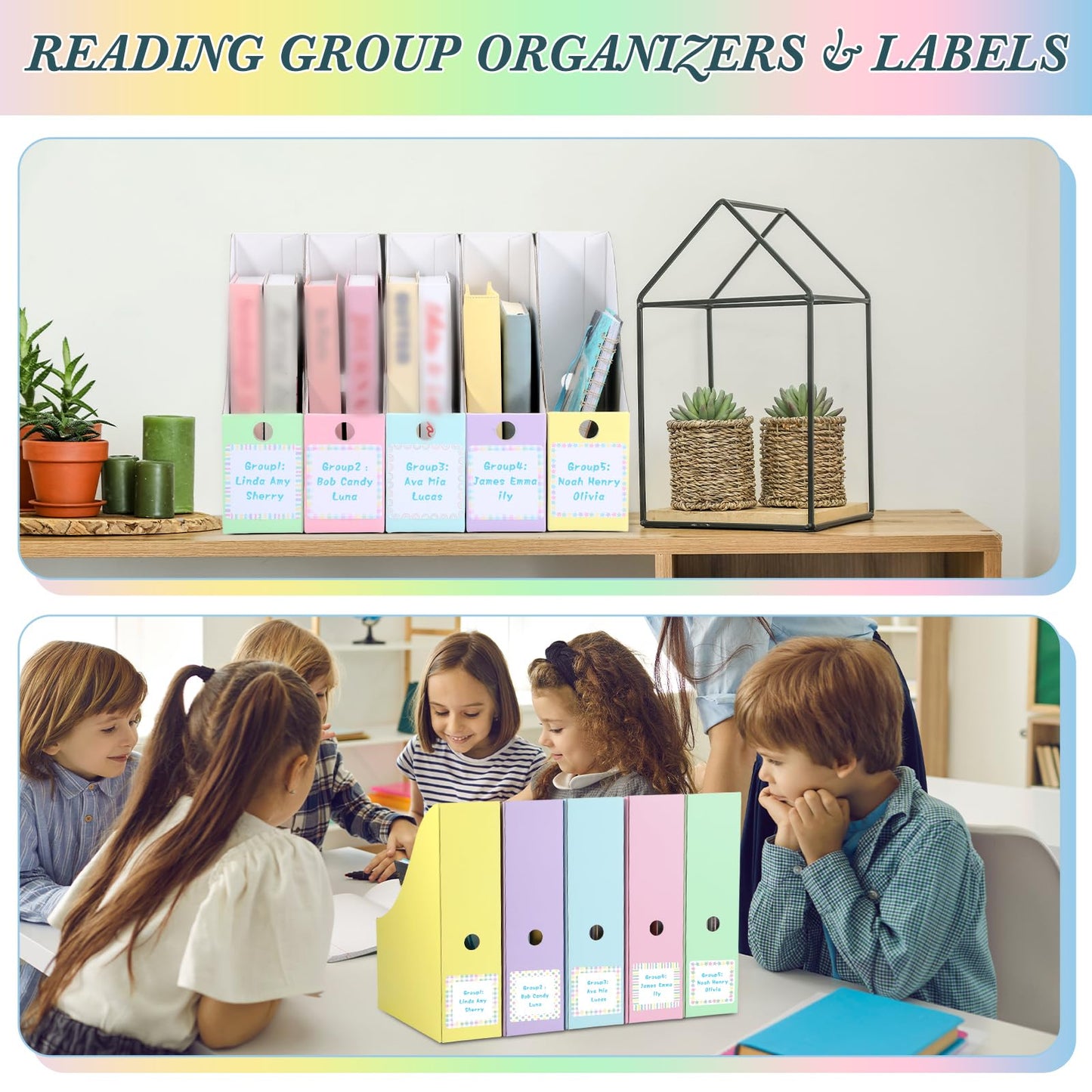 Pasimy 25 Pcs Pastel Cardboard Magazine File Holder Magazine Organizer Book Bin with Label Sticker Multicolor File Storage Box for Desk Shelves Document School Classroom Home Office Supplies