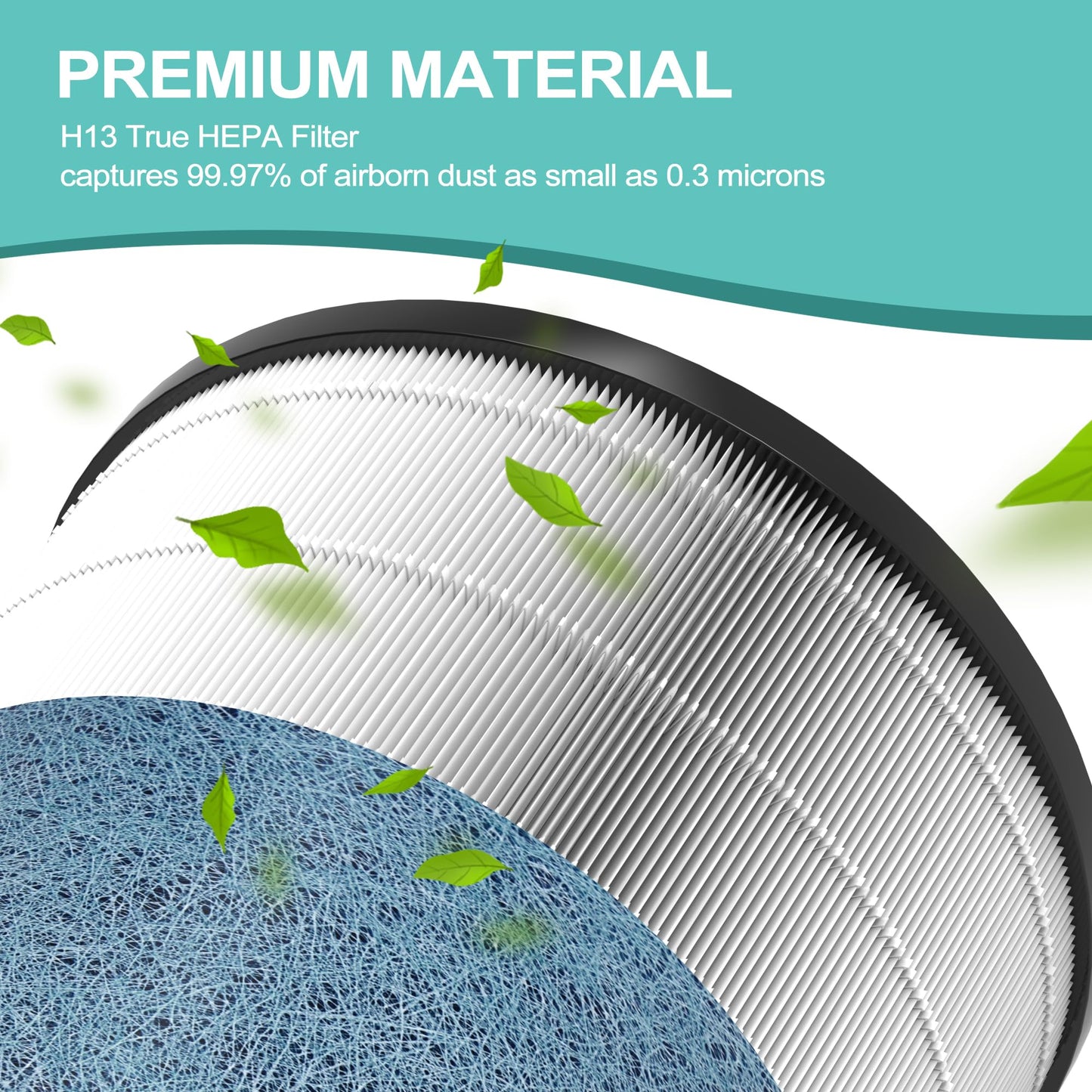 HP302 Replacement Filter Compatible with Shark HP301 HP302 NeverChange Air Purifier MAX Clean Sense HP200 HC502 HP232 AP1000, 3-in-1 HEPA Filter, Part# HE3FKPET 1 Pack