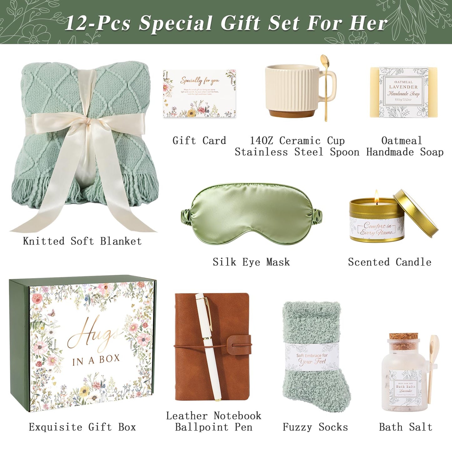 GIFTINBOX Mother s Day Gifts for Mom, Gift Baskets for Women, Birthday Gifts for Women, Get Well Soon Gift After Surgery, Self Care Package Spa, Sympathy Gift Baskets Thinking of You for Sister, Wife