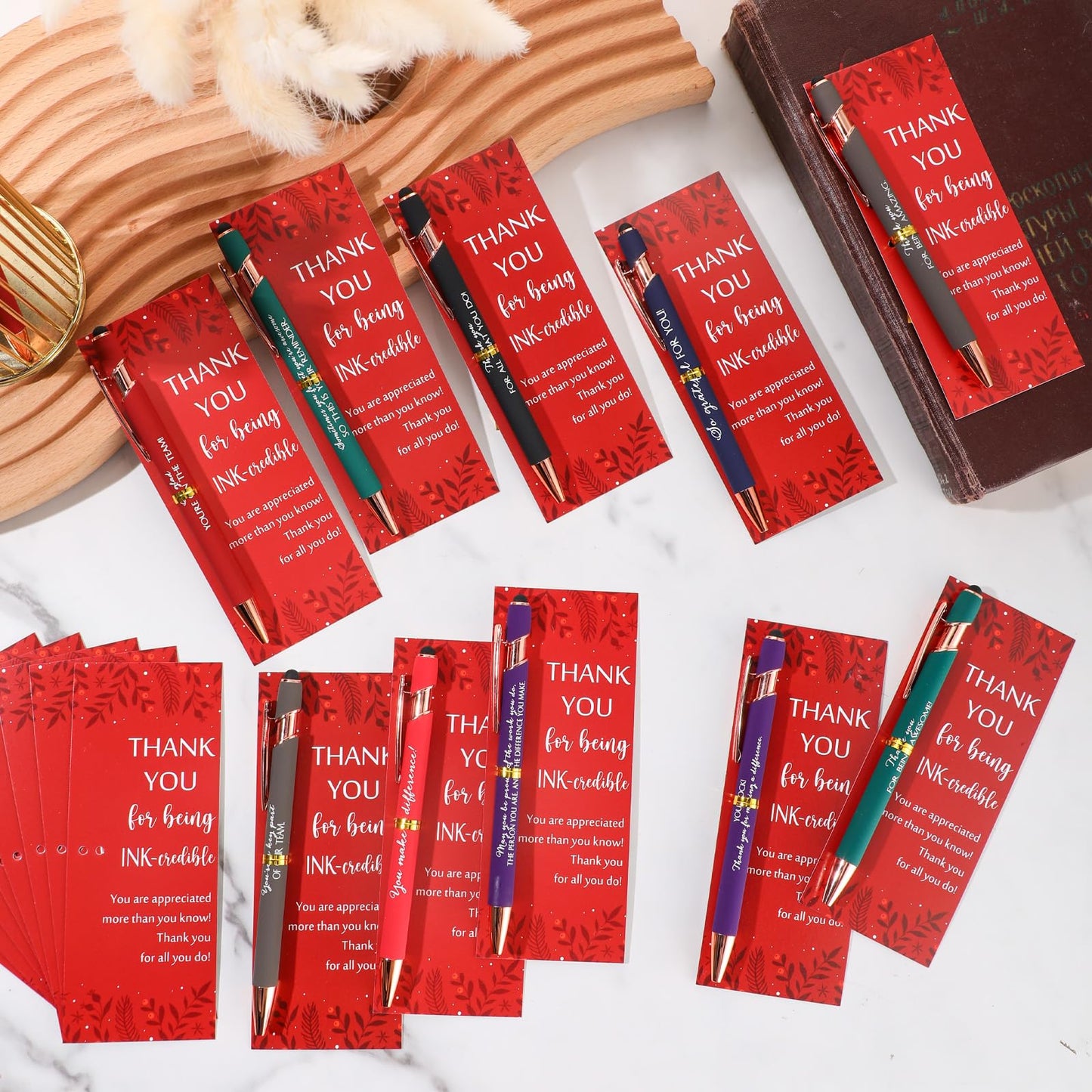 Resurhang 60 Set Cna Week Appreciation Gift Bulk Inspirational Ballpoint Pen with Stylus Tips Card Office Employee Thank You Gift for Team Coworker Teacher Nurse Staff Volunteer Group