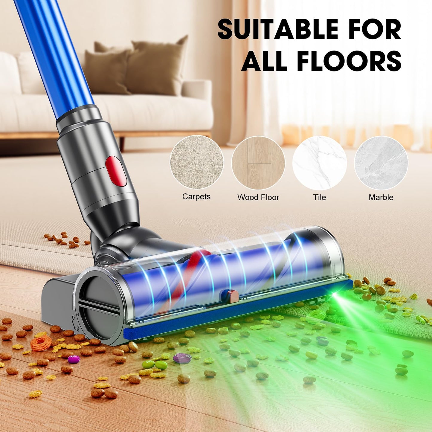 MYUAKO Vacuum Attachments for Dy-Son V8/V11/V15/V10/V7 Cordless Vacuum, Upgrade Anti-Tangle Quick Release Dy-Son Pet Hair Attachment, Dy-Son Vacuum Parts Floor Cleaner for Wood Floor/Carpets/Tile