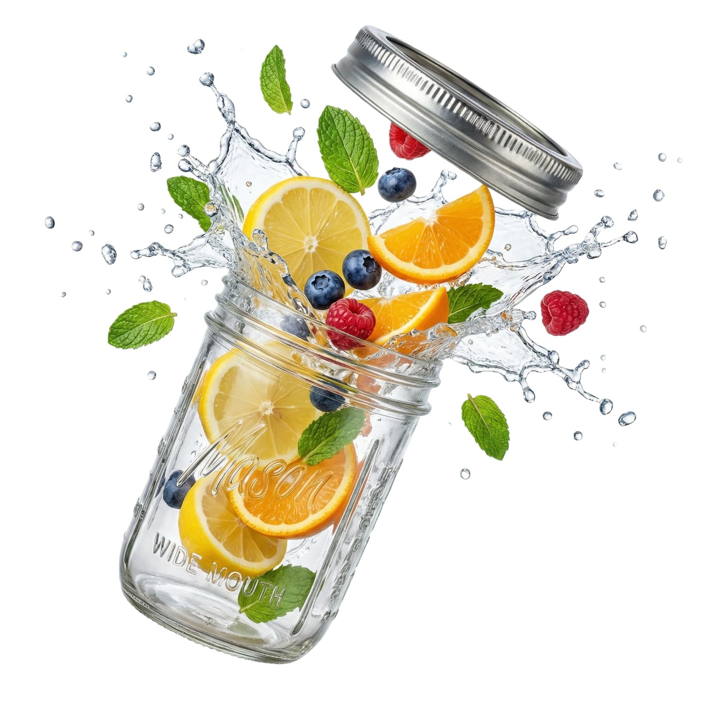 WELLIFE 12 Pack 16 oz Mason Jars with Lids, Wide Mouth Glass Canning Jars, Airtight Leak-Proof Storage Jars for Food, Pickling, Fermenting