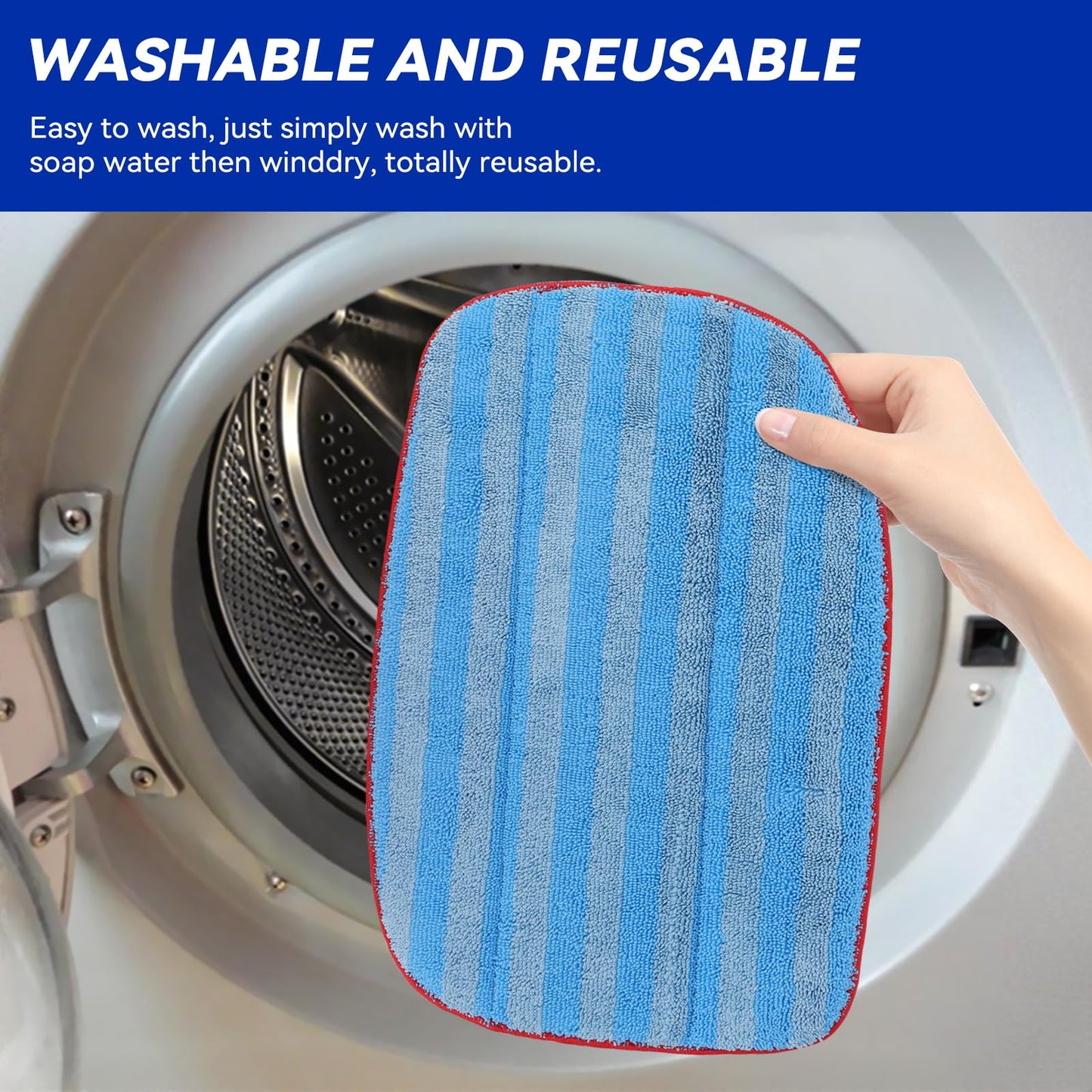 MC1375/MC1385 Microfiber Steam Mop Pads: 6 Pack Steam Replacement Pads Compatible with McCulloch MC1375, MC1385, MC1270 Steam Cleaners, Reusable & Washable Replaces Mop Pad Model: A1375-100/A1375-101