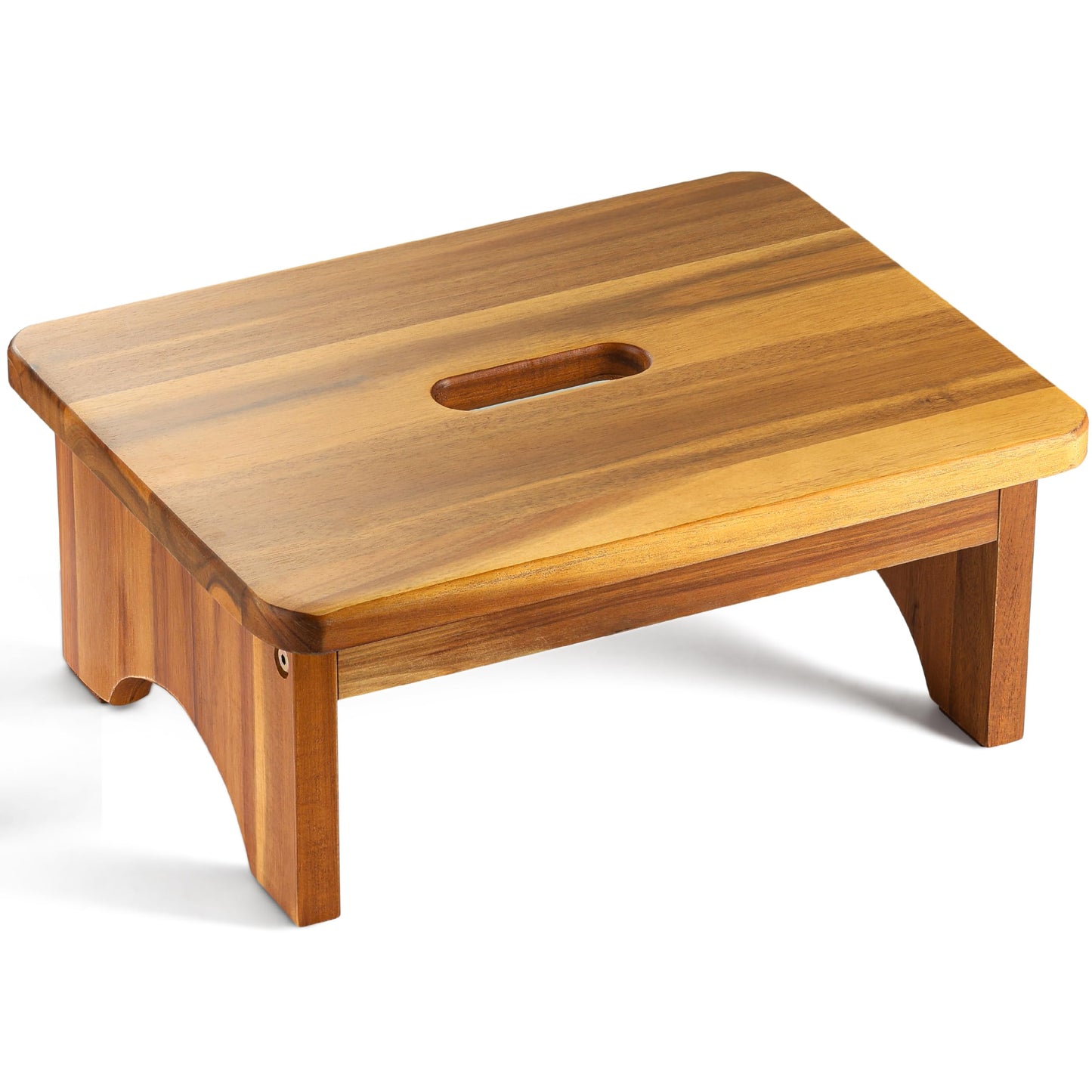 FANATU Wooden Step Stool, 6.5'' One Step Stool for Adults, Wooden Beside Step Support with 550 Lbs Load Capacity,Heavy Duty/Portable/Nonslip/Durable Construction Safe Step Platform for Bedroom/Kitchen