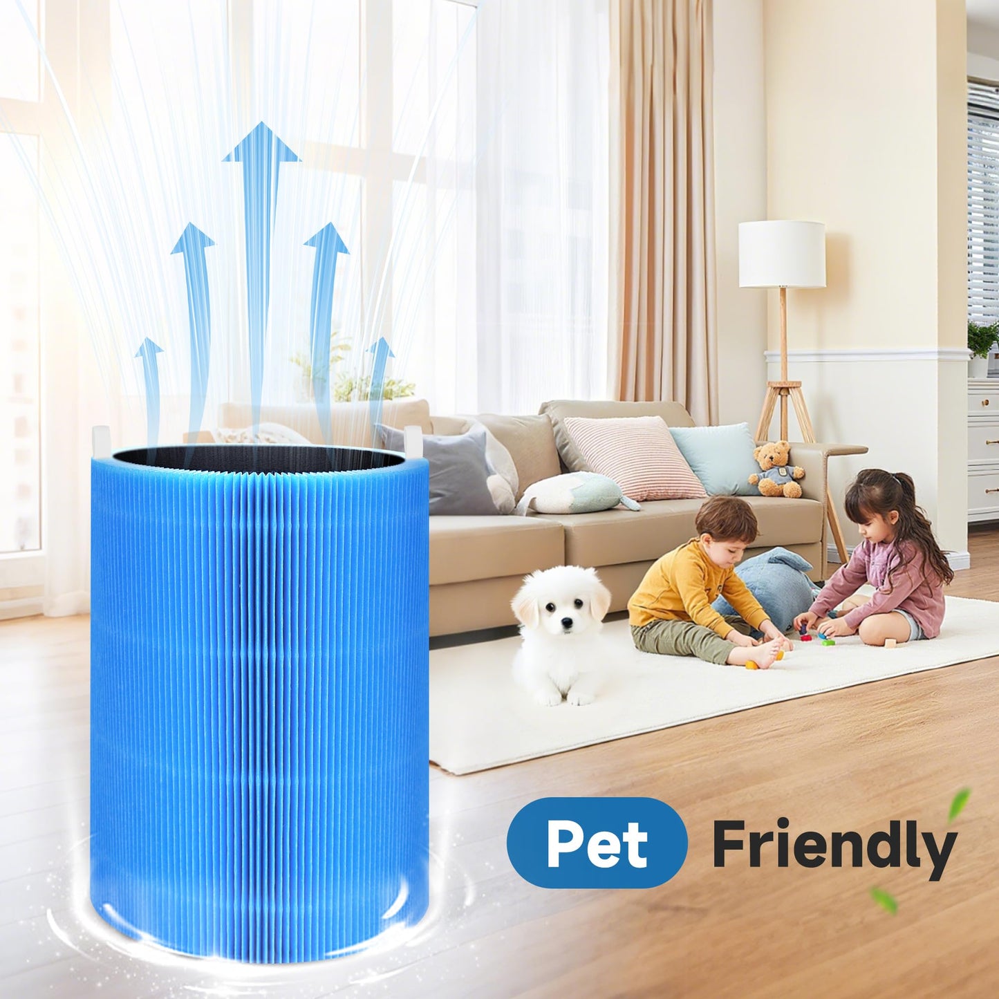 3 Packs 411 AllergenBlock Filter Compatible with Blueair Blue Pure 411, 411+, 411 Auto and Mini Air Cleaner Purifier, Blue