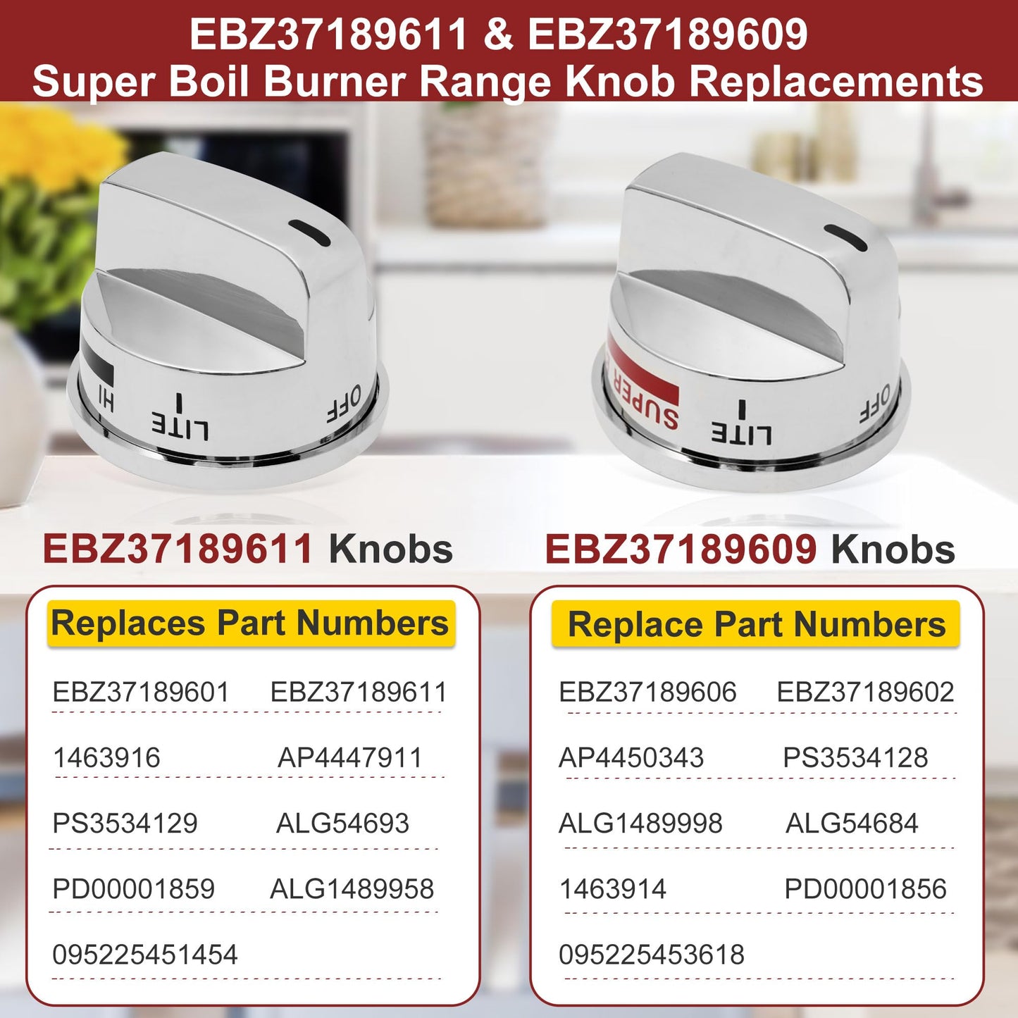 M Motico EBZ37189611(4pcs) Gas Stove Knobs EBZ37189609(1pcs) Oven Range Knob Replacements Only Fit for LG LRG30355ST/ LRG30357ST/LRG30855ST Series Burner Control Knob Replace EBZ37189601,EBZ37189602