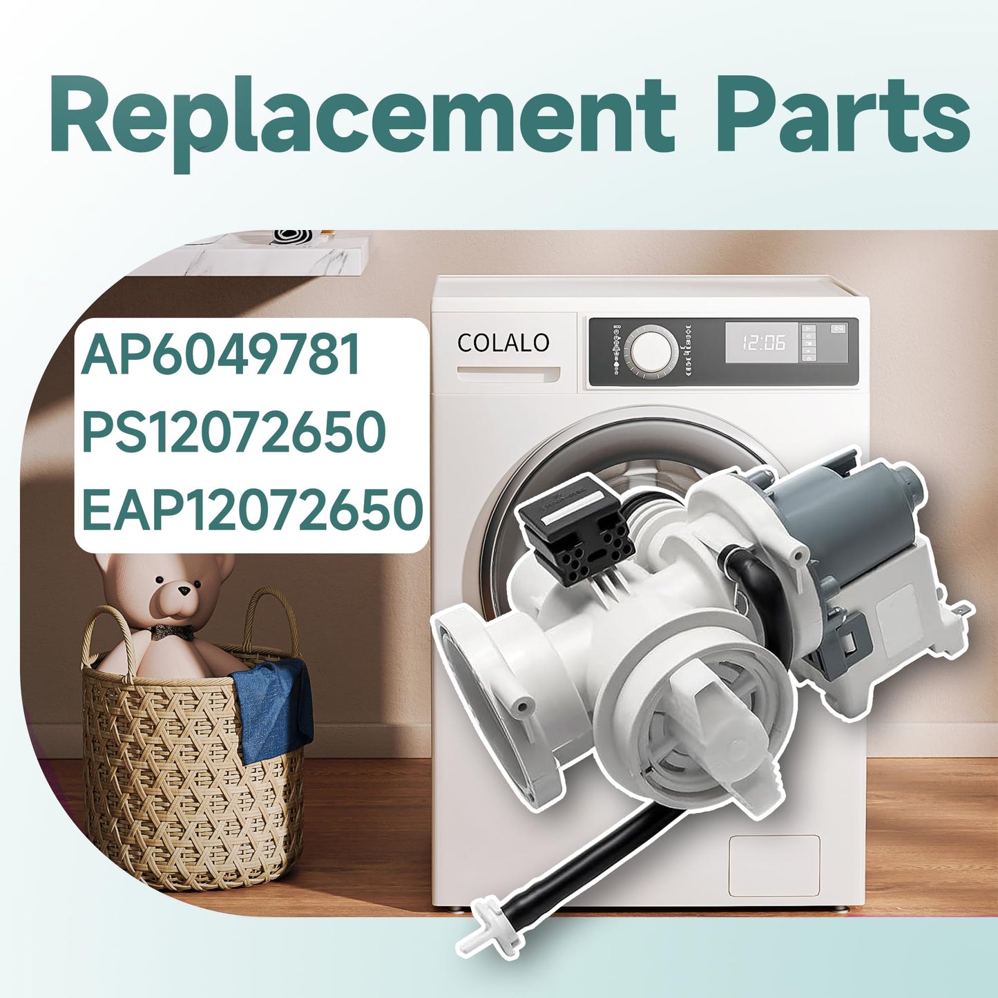 DC97-17999M Drain Pump Assembly Replace AP6049781 PS12072650 EAP12072650 Compatible with Samsung Washer WF42H5200AP WF45K6200AW WF45K6200AZ