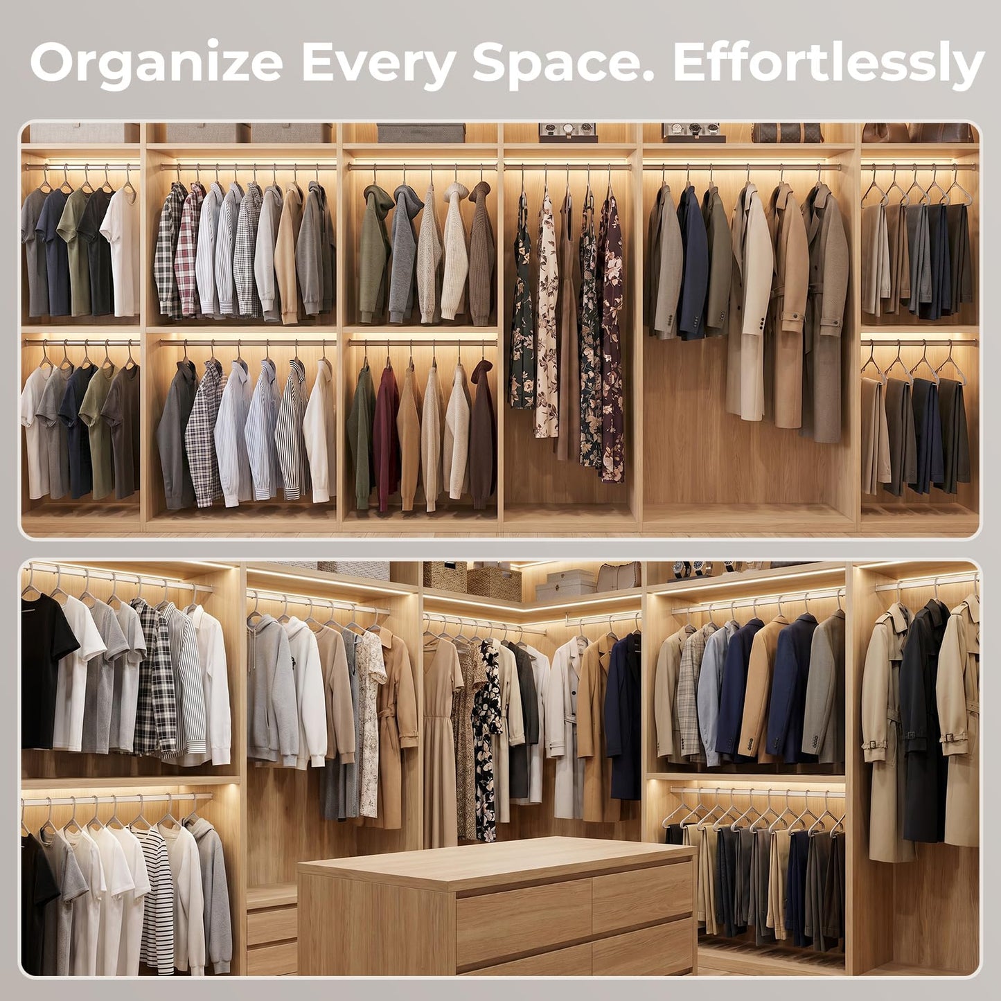 HOUSE DAY Grey Plastic Hangers 60 Pack, Non-Slip Plastic Hanger with Dual Hooks - Slim Space Saving 1/4" Thin Closet Organizers for Coats, Shirts, Pants & Dresses - Lightweight Garment Friendly