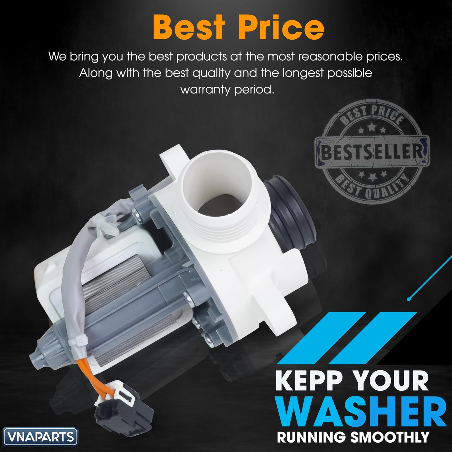 Upgraded WH23x24178 WH23x28418 GE Washer Drain Pump, B40-3a01 Washer Drain Pump & Motor Fit for GE gtw750 / Hot-point, 290d1201g003 Washer, Replace WH23X27574 AP6796897 WH23x28418 from VNAPARTS