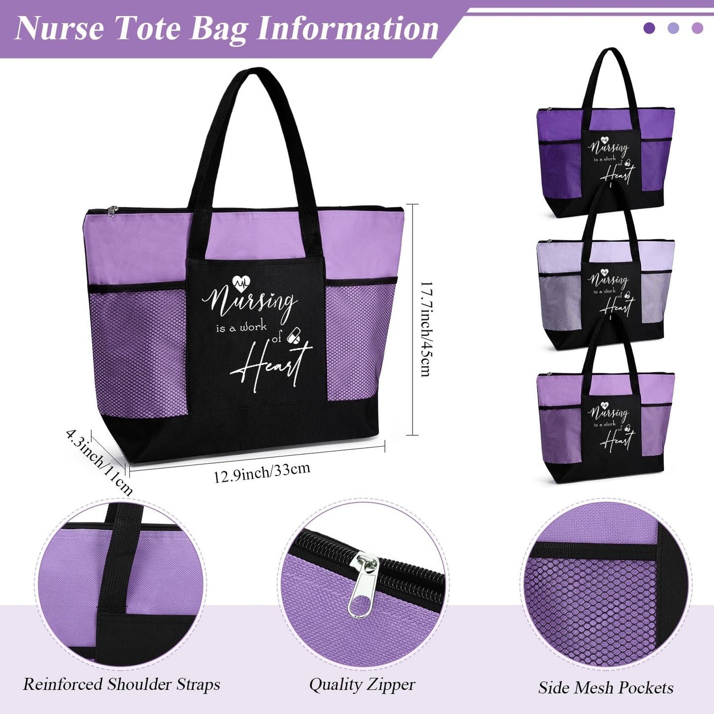 Willinglong 15 Pcs Nurse Appreciation Gift Set for Women Nurse Gifts Basket Set for Nursing Graduation School Student Cna Week (Gradient Purple)