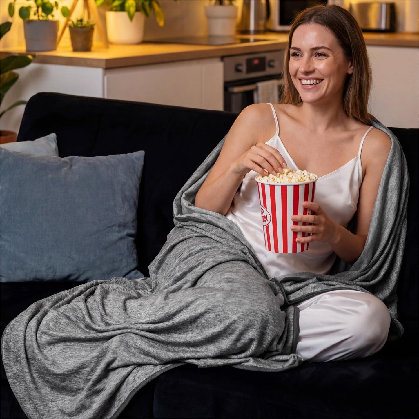 Bedsure Silky Soft Cooling Blanket for Hot Sleepers, Cold Summer Throw Blanket for Couch, Breathable Bed Cooling Throw for Night Sweats, Lightweight Thin Bedding with Rayon Derived from Bamboo, 50x70